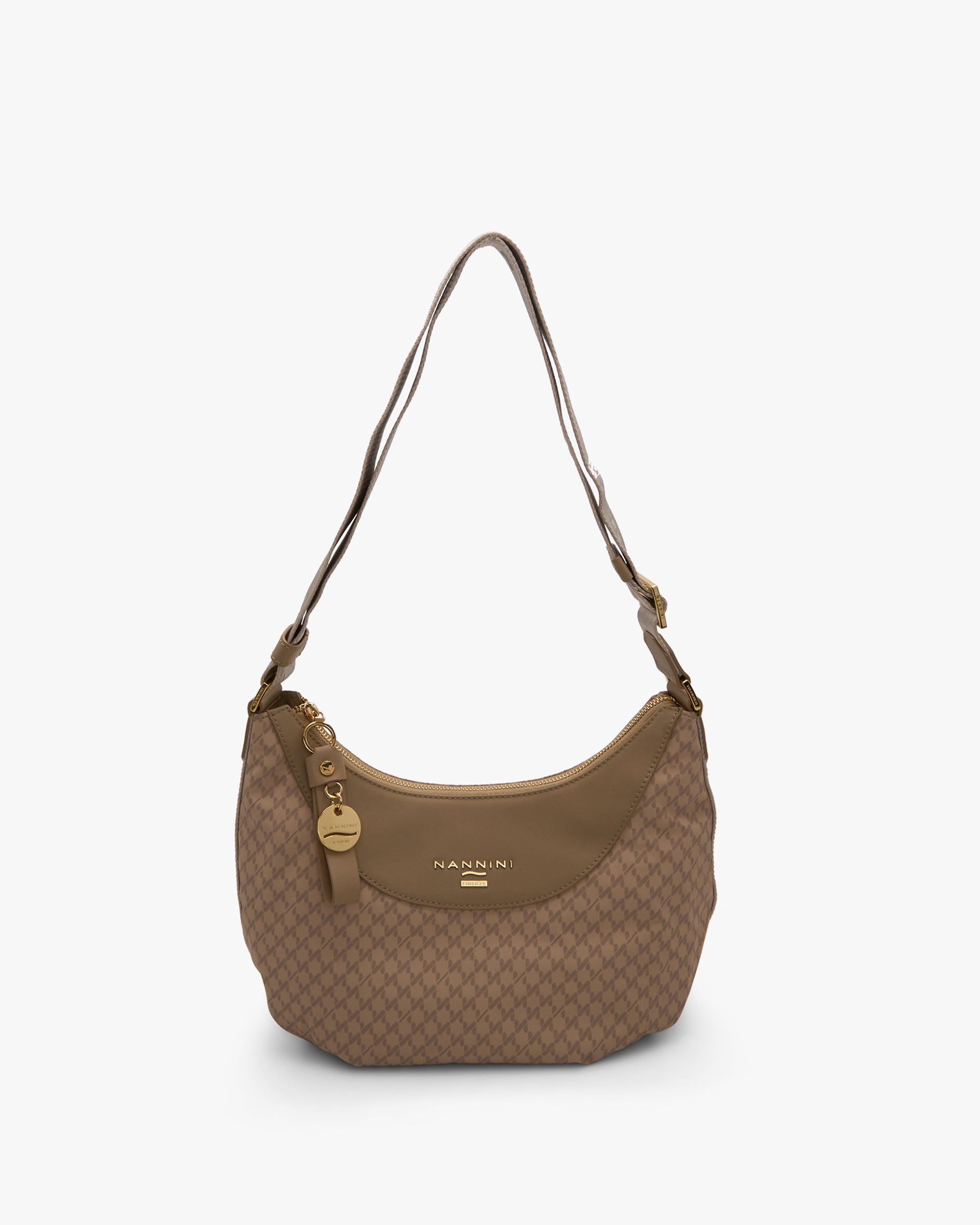 NANNINI borsa secchiello pelle martellata tracolla chiusura nera