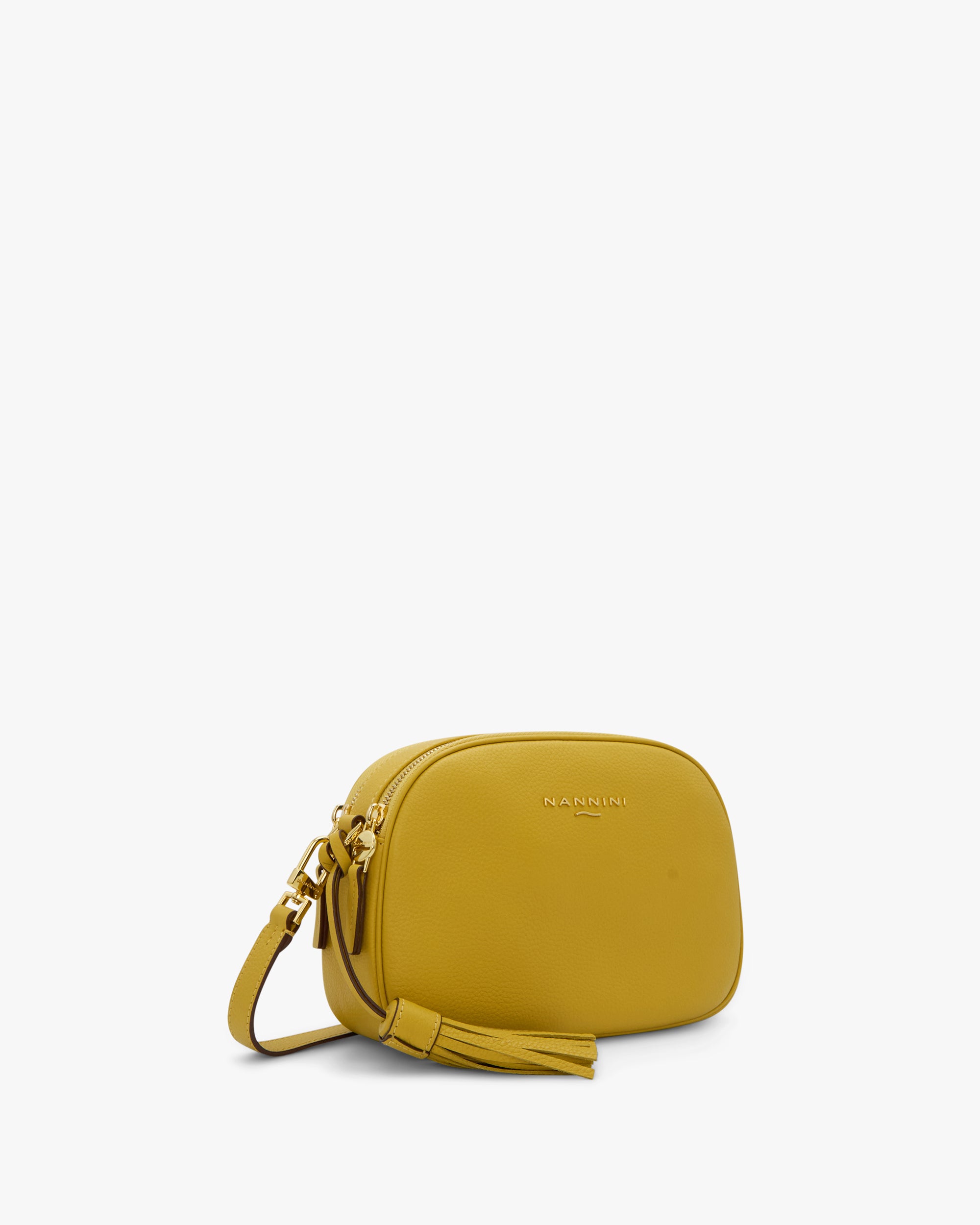NANNINI borsa pelle liscia blu chiara tote bag