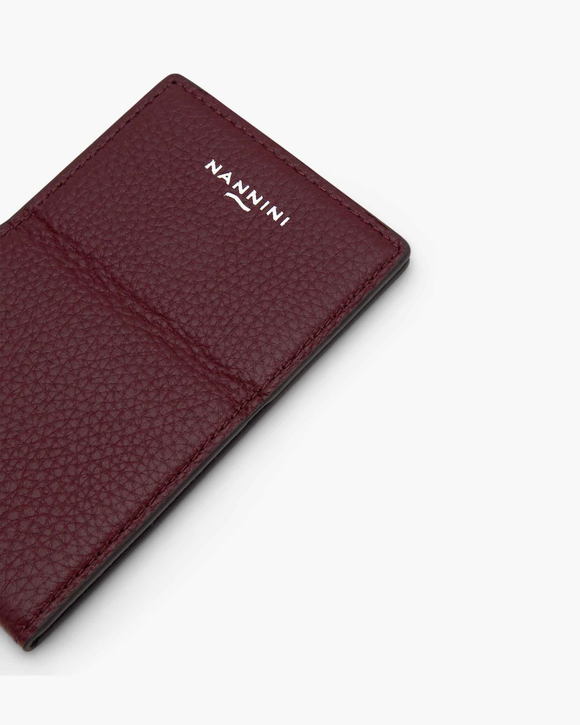 NANNINI bauletto stampa logo pelle martellata marrone manici