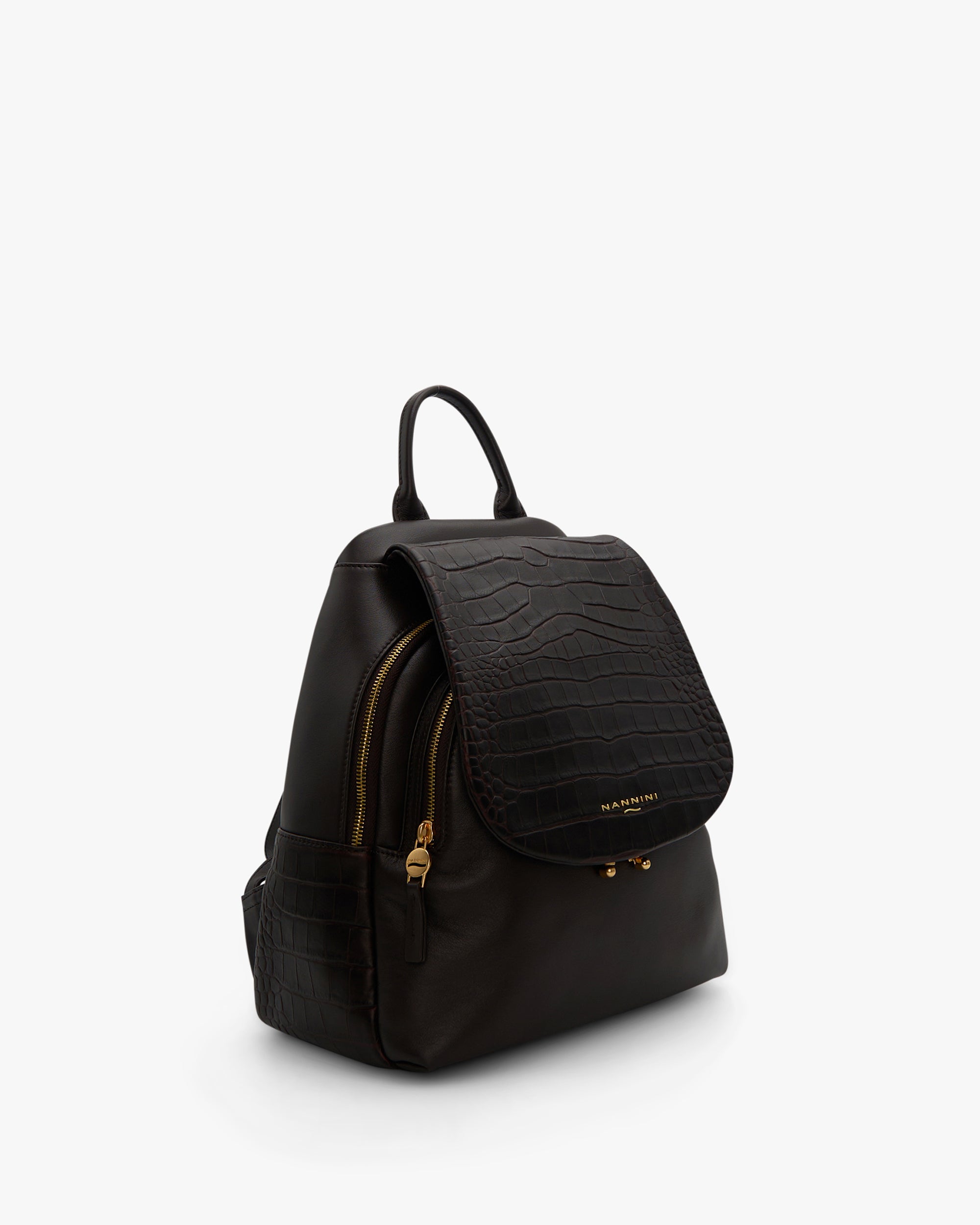 NANNINI bauletto donna pelle martellata tracolla removibile grigio