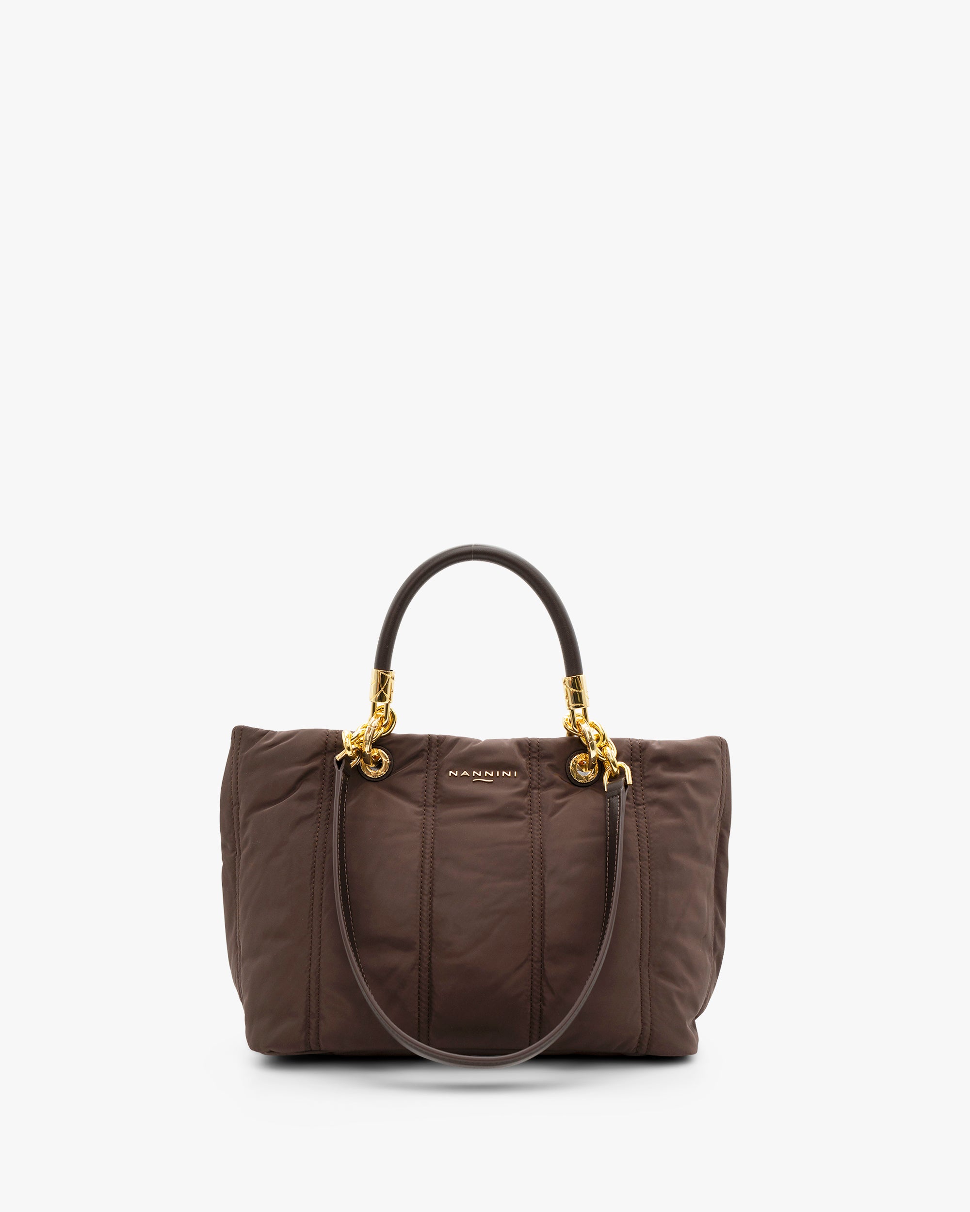 NANNINI tracolla semirigida pelle martellata bianca donna zip
