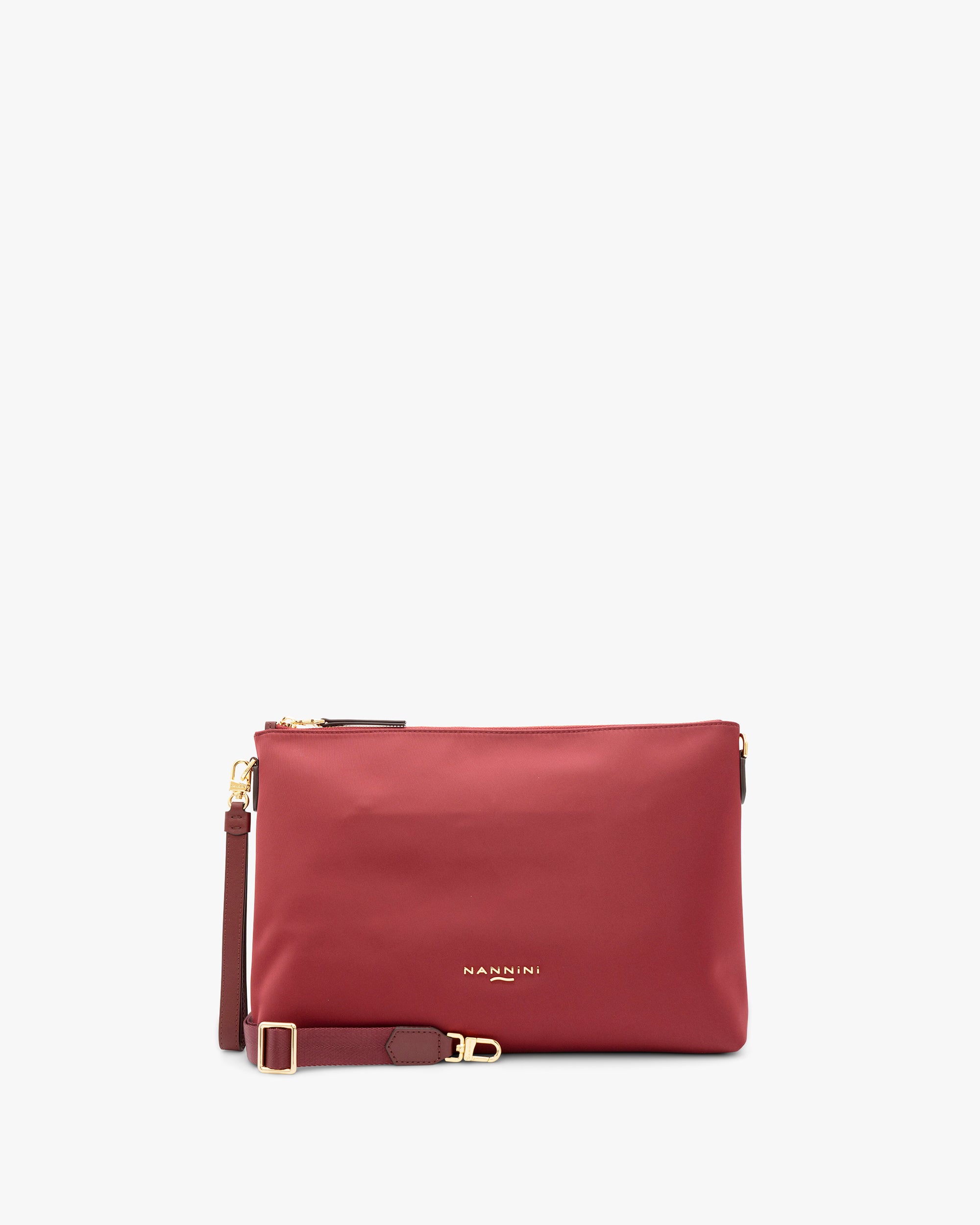 NANNINI borsa spalla donna intrecciata similpelle marrone chiara