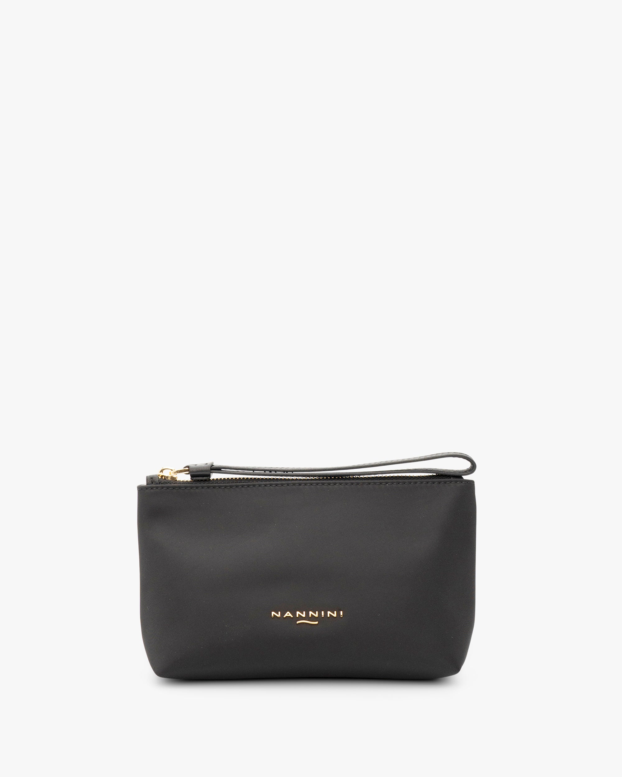NANNINI bauletto pelle martellata beige logo oro manici