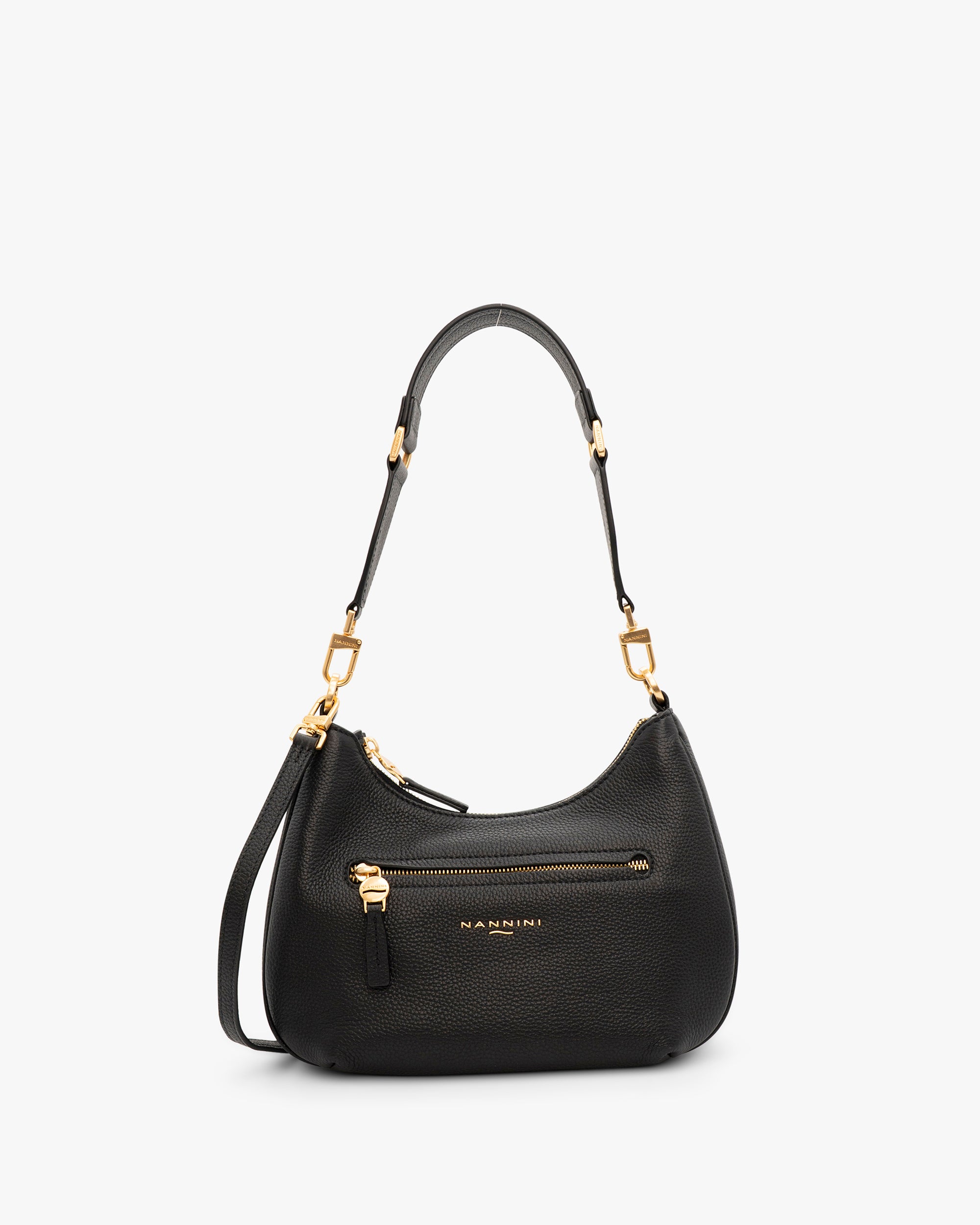 NANNINI pochette pelle sintetica tracolla fibbia magnetica nero
