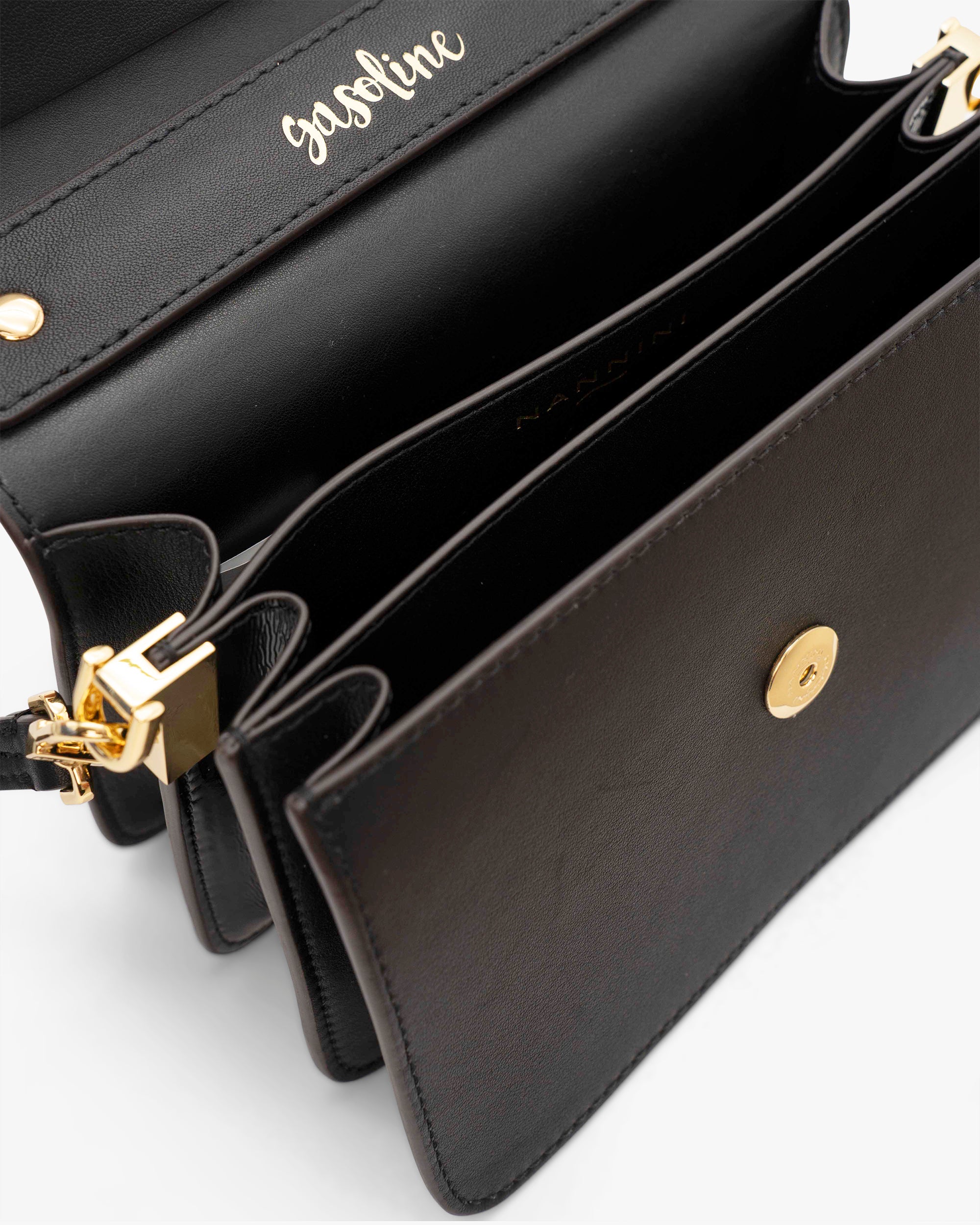 NANNINI Borsa a mano pelle trapuntata nera donna elegante
