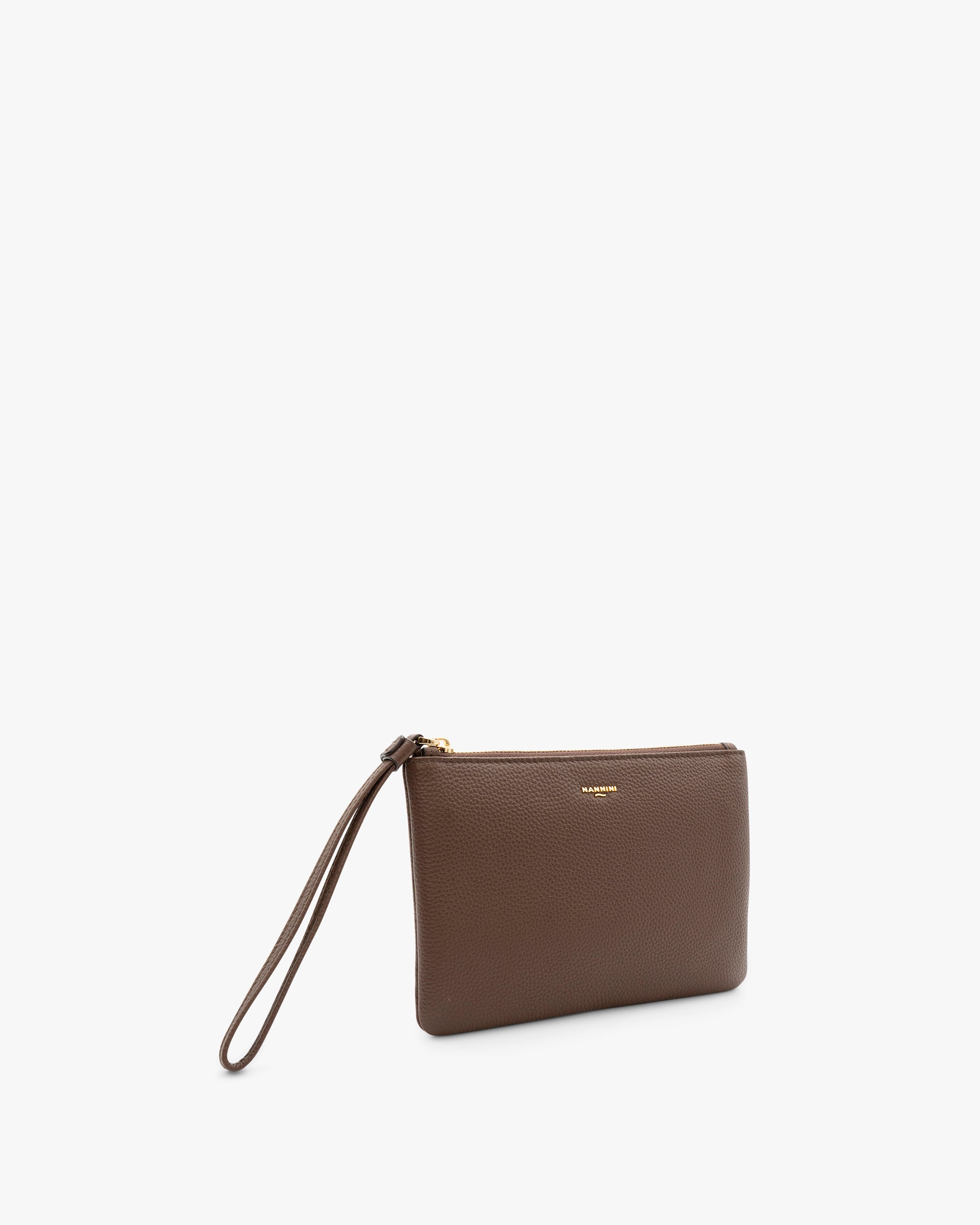 NANNINI borsa hobo media pelle martellata nera tracolla