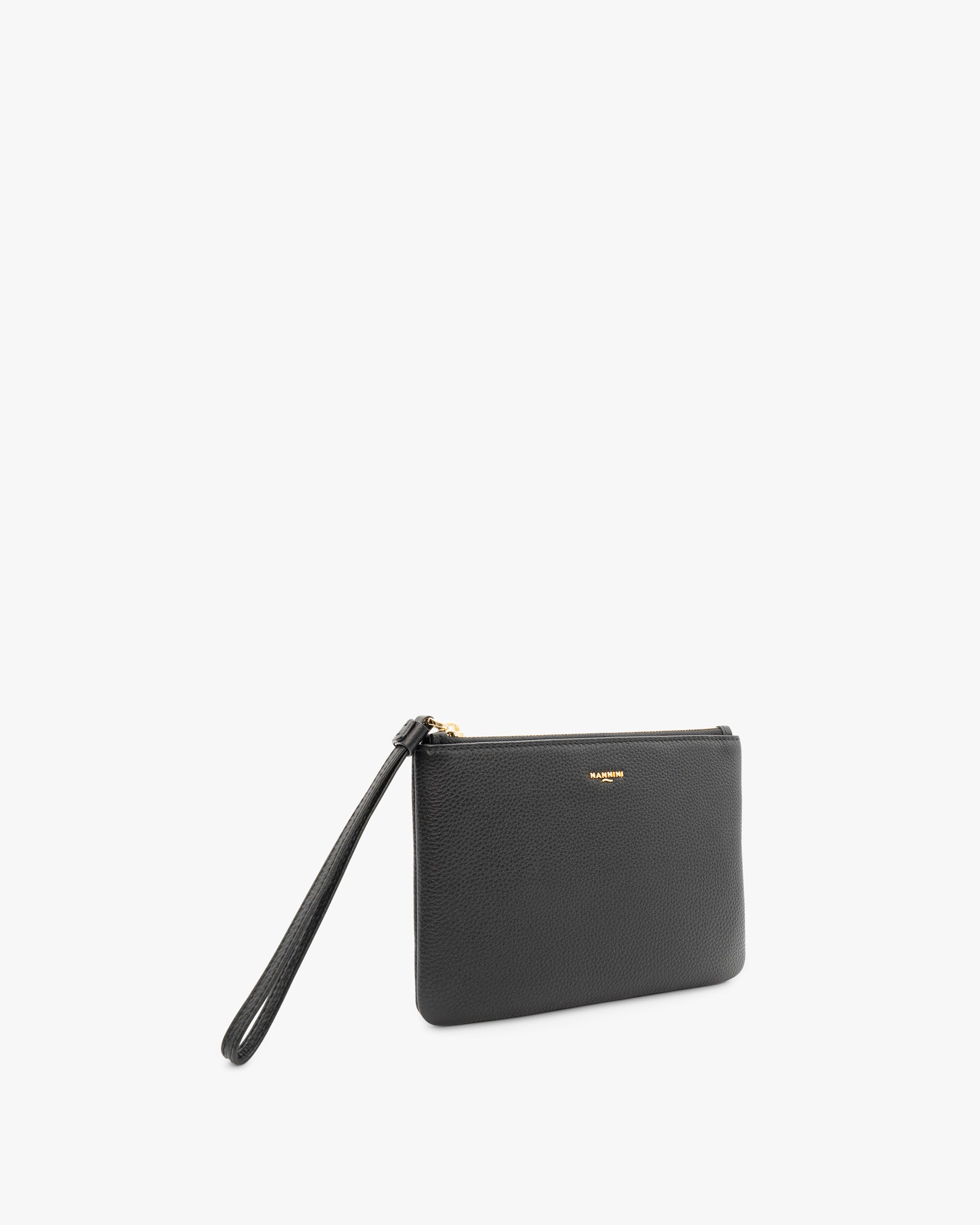 NANNINI shopper grande pelle martellata nera doppio manico