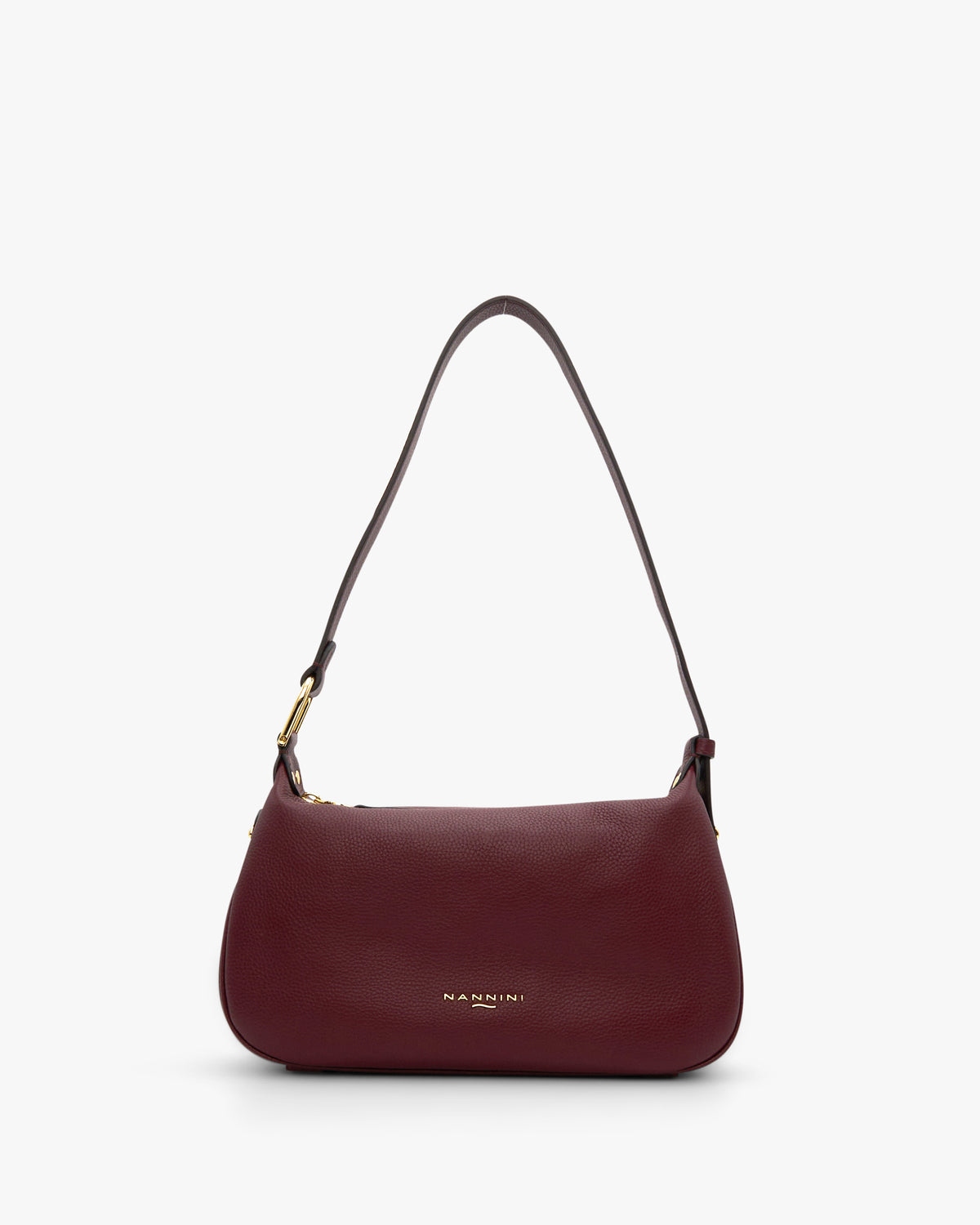 NANNINI bauletto donna pelle martellata tracolla removibile bordeaux