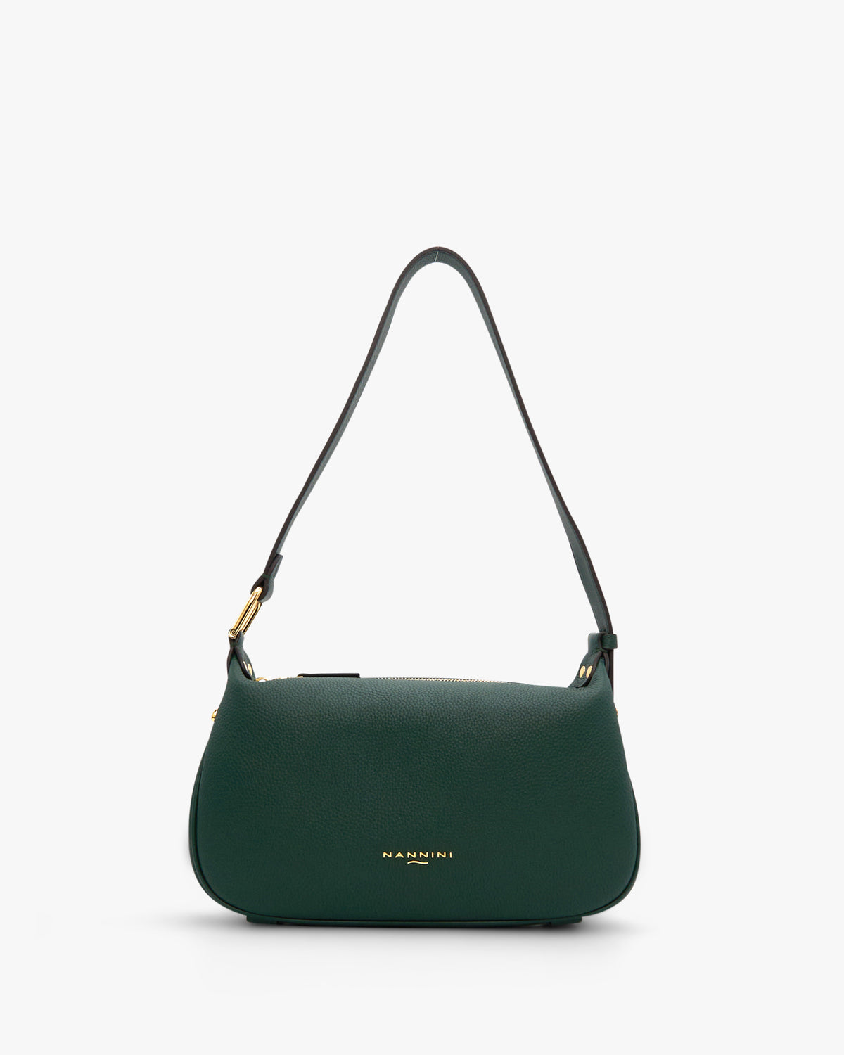 NANNINI bauletto donna pelle martellata bicolore verde nero