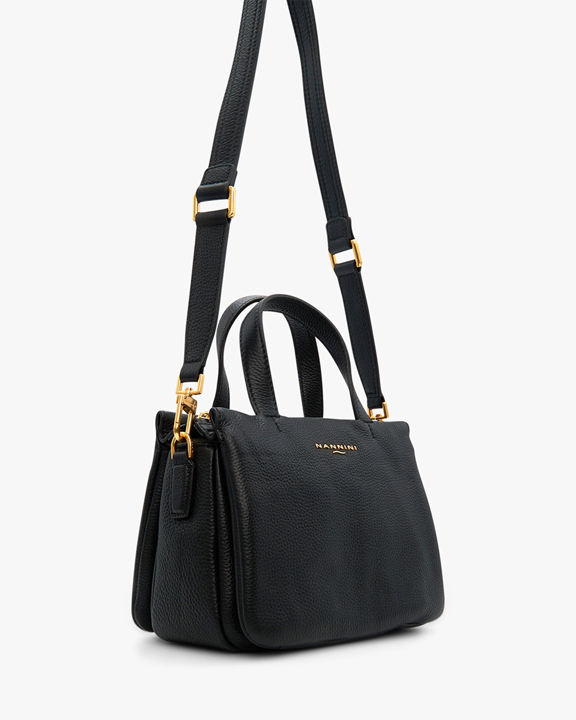 NANNINI borsa secchiello paglia intrecciata marrone cuoio tracolla donna
