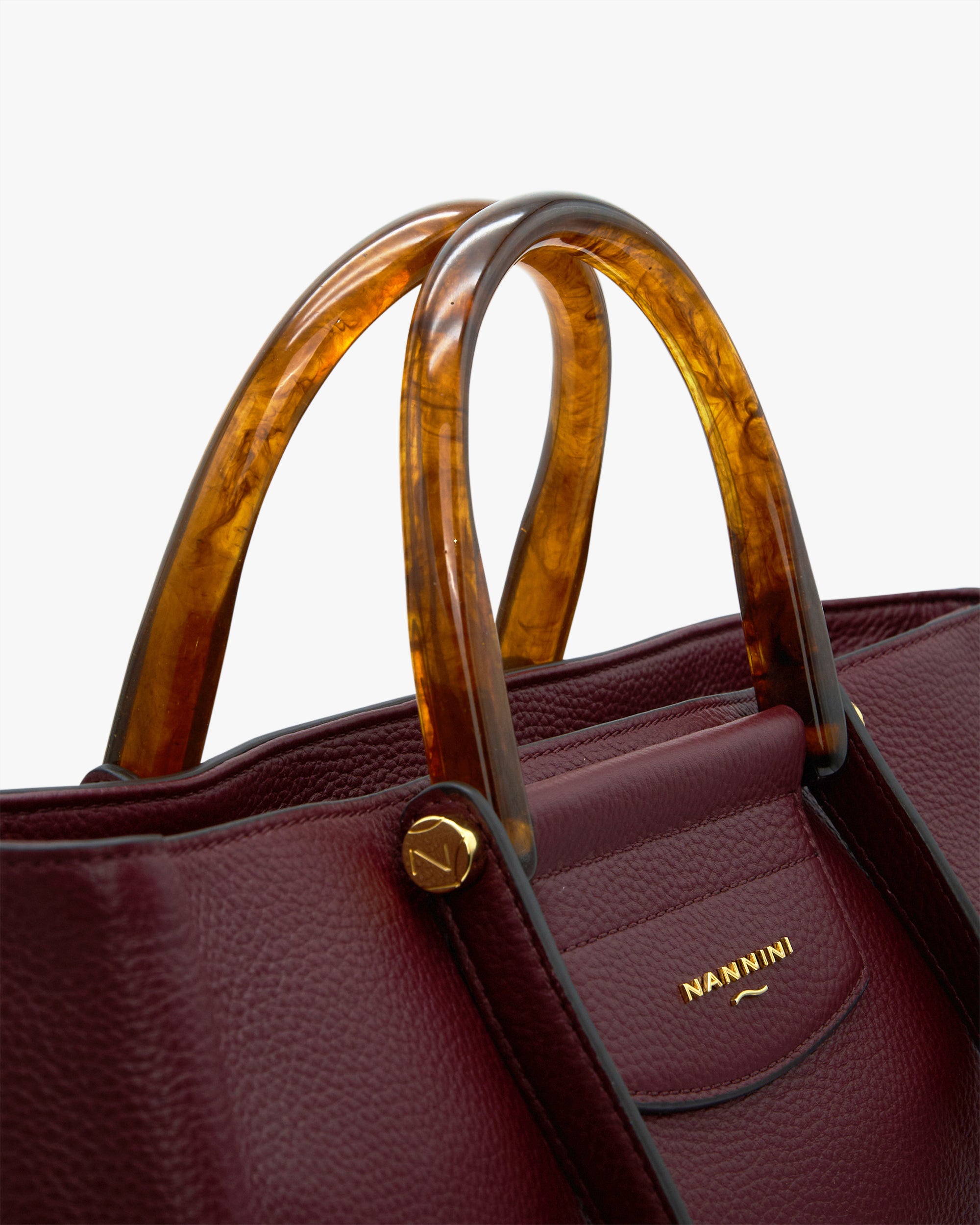 NANNINI borsa spalla donna pelle effetto coccodrillo cuoio marrone