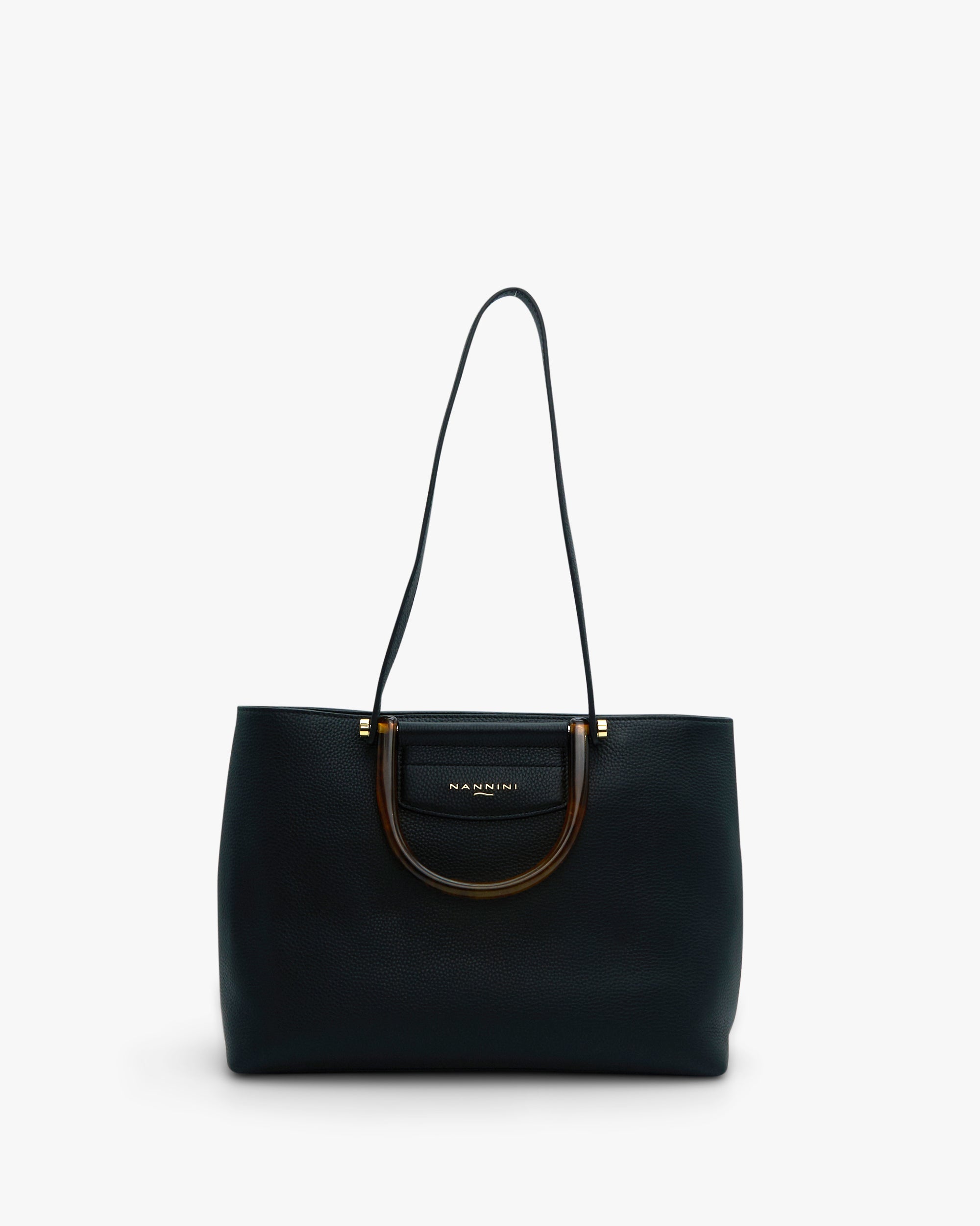 NANNINI shopper tessuto beige motivo geometrico manici rigidi