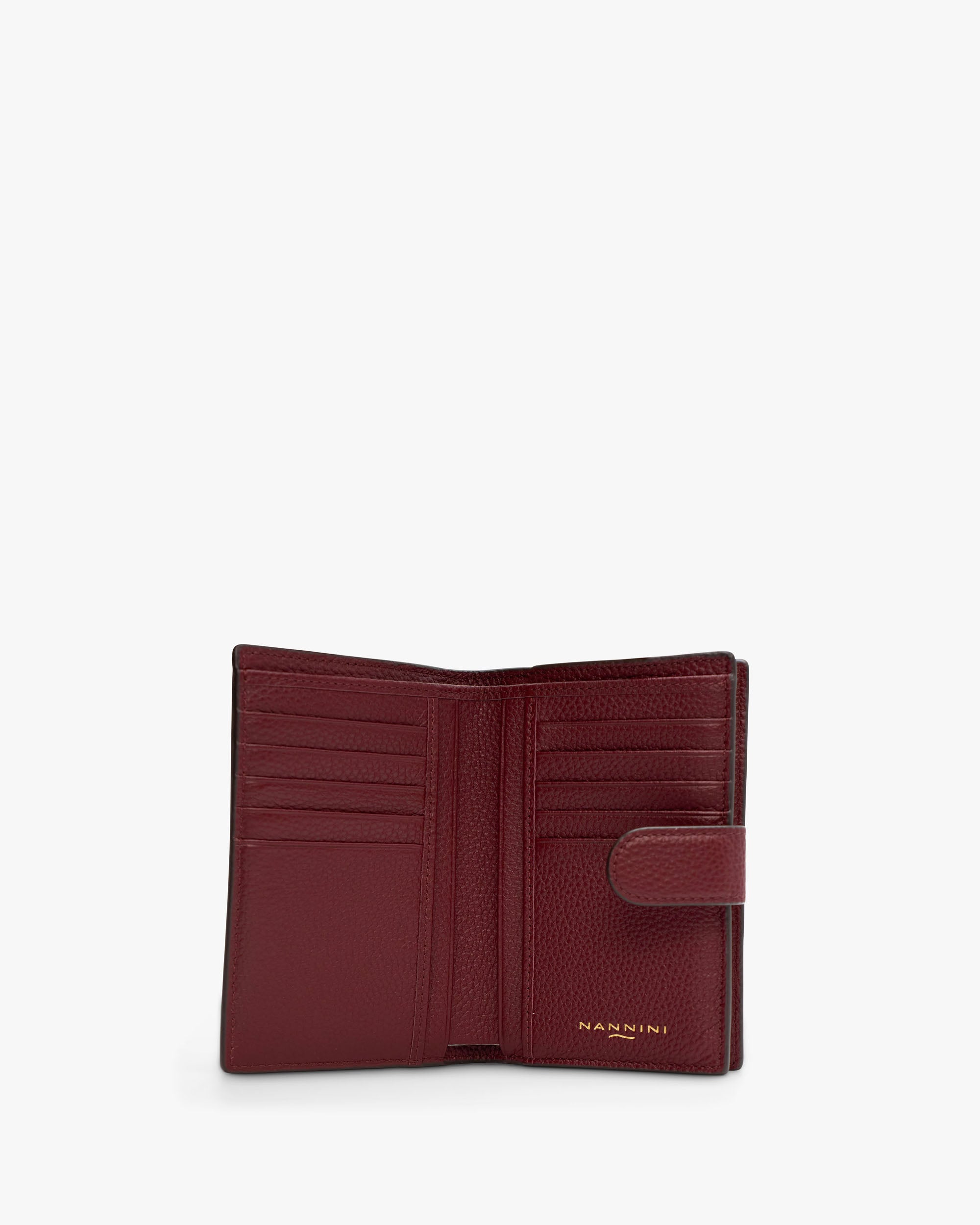 NANNINI tracolla semirigida pelle marrone catena oro elegante