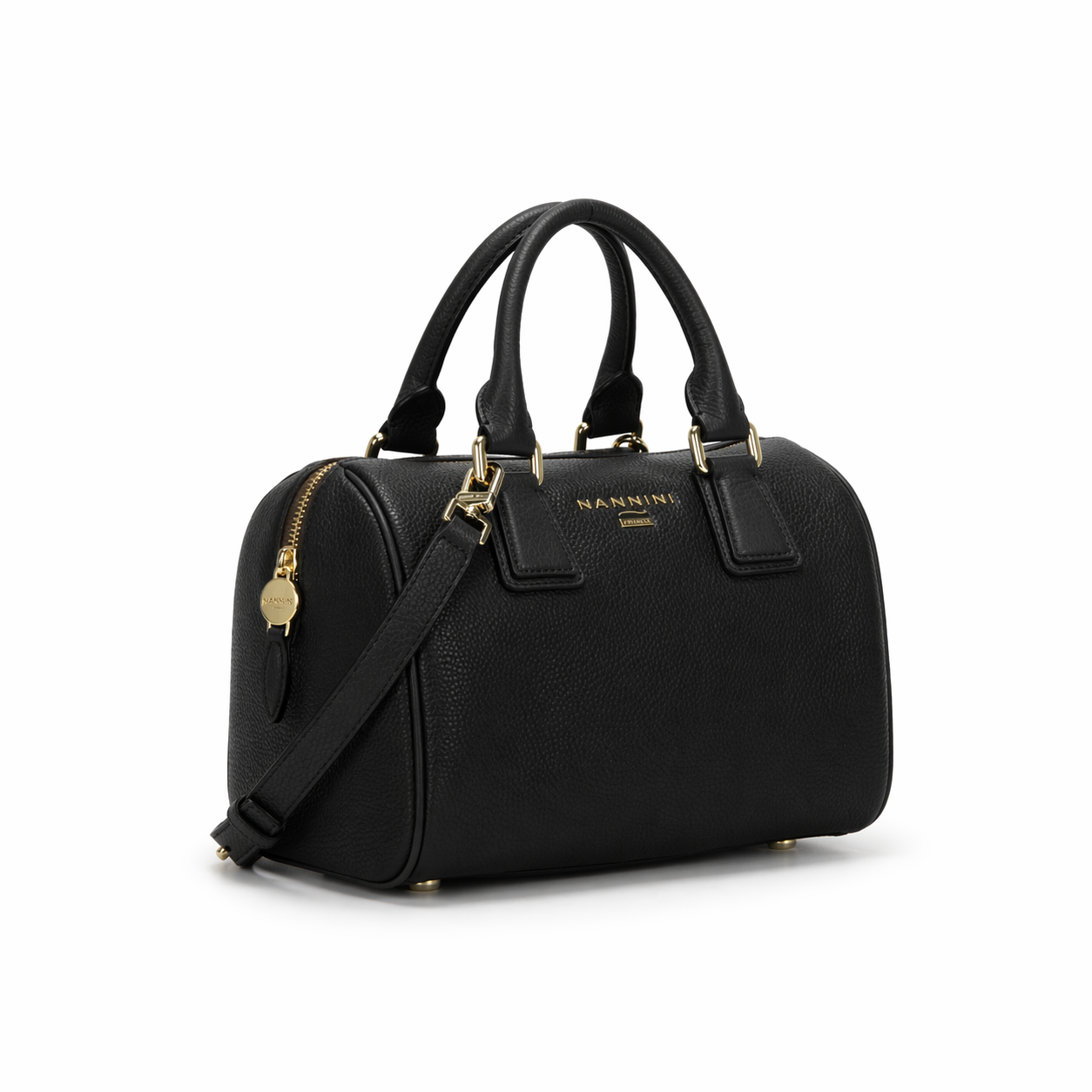NANNINI borsa secchiello pelle liscia beige chiusura coulisse logo