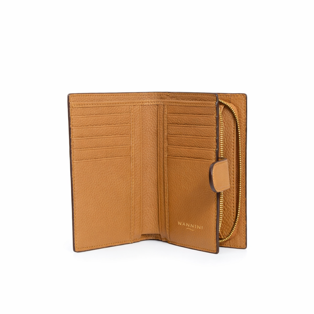 NANNINI borsa spalla donna pelle martellata marrone chiara classica