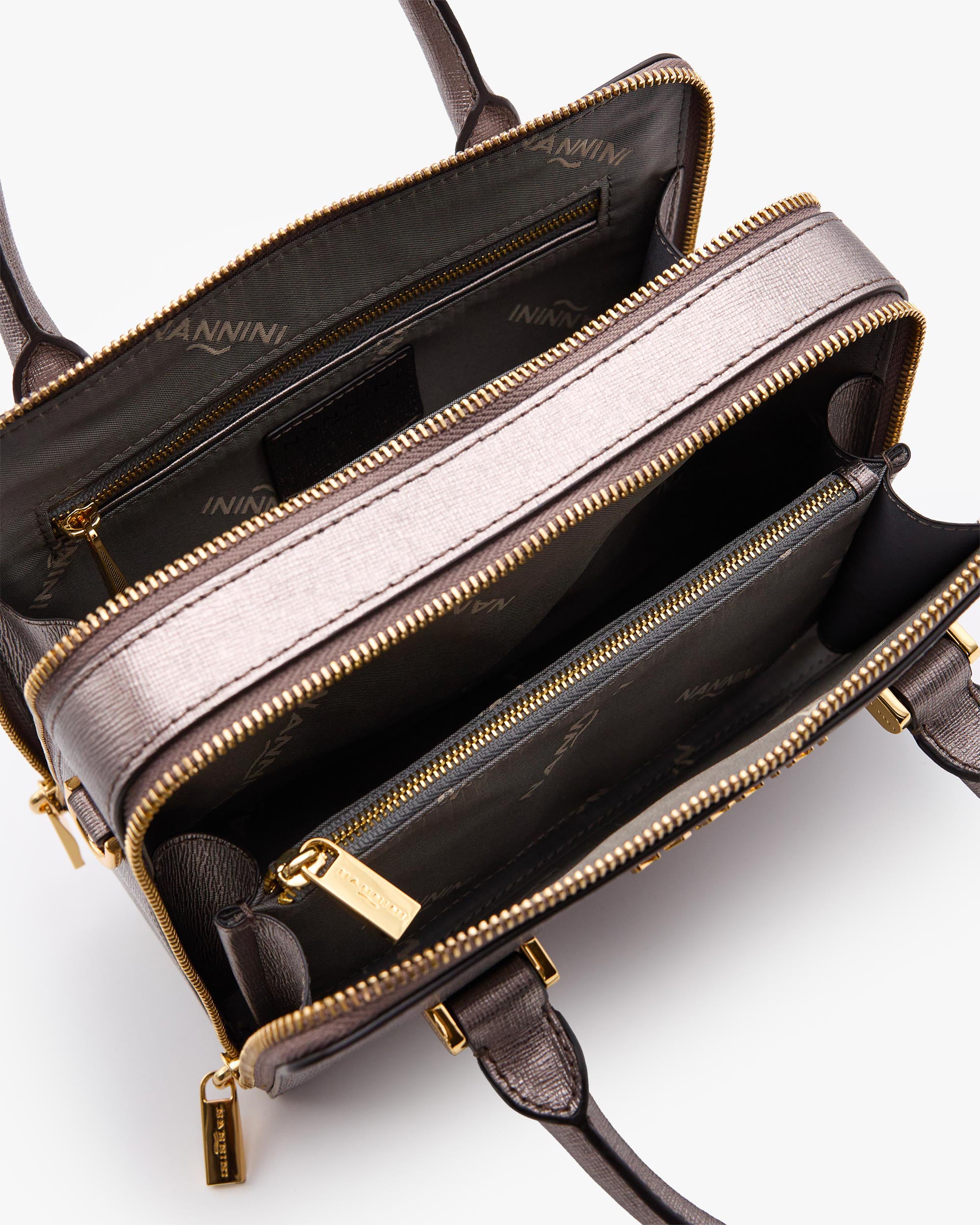 NANNINI borsa spalla donna pelle nera piccola