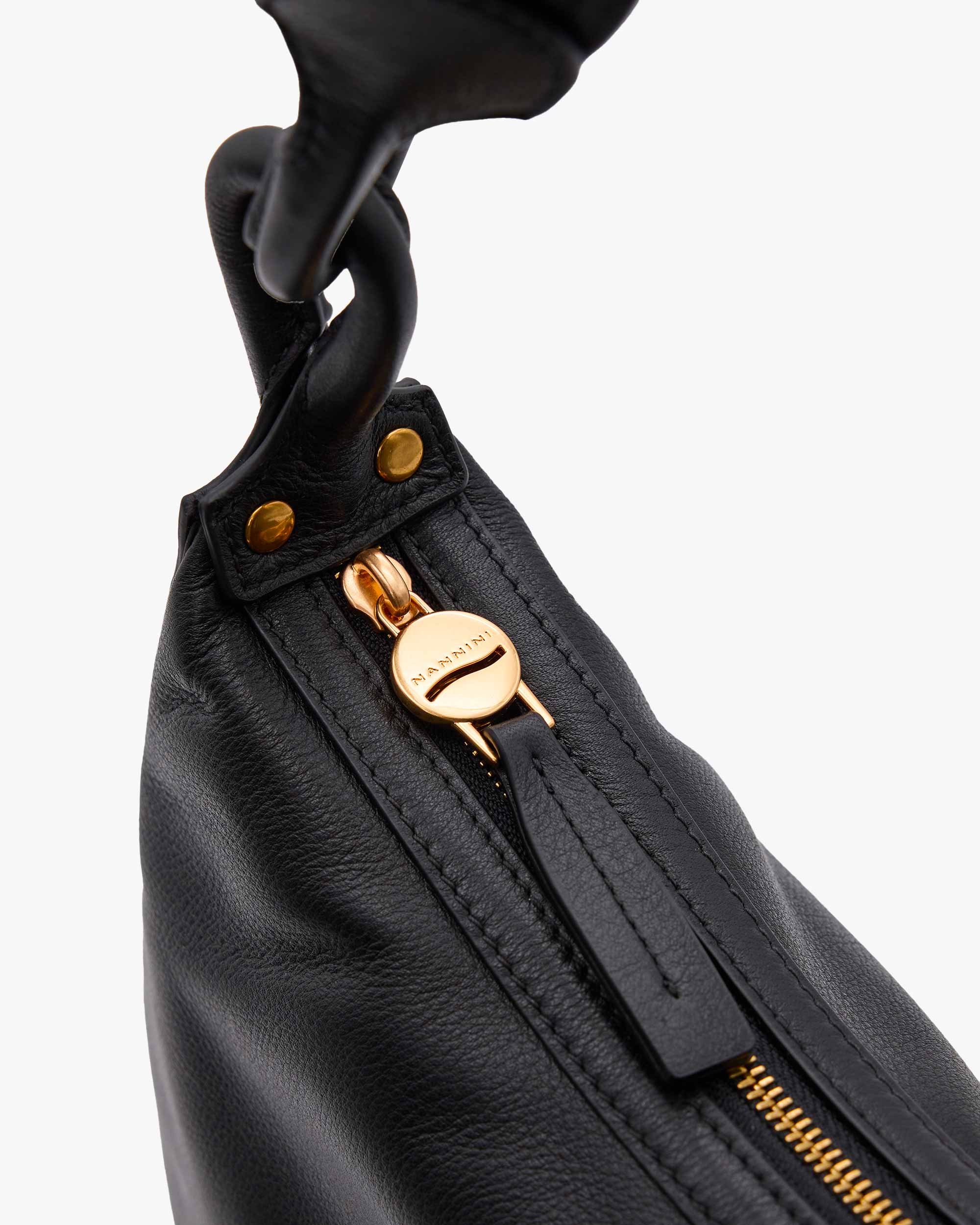 NANNINI borsa spalla donna pelle nero