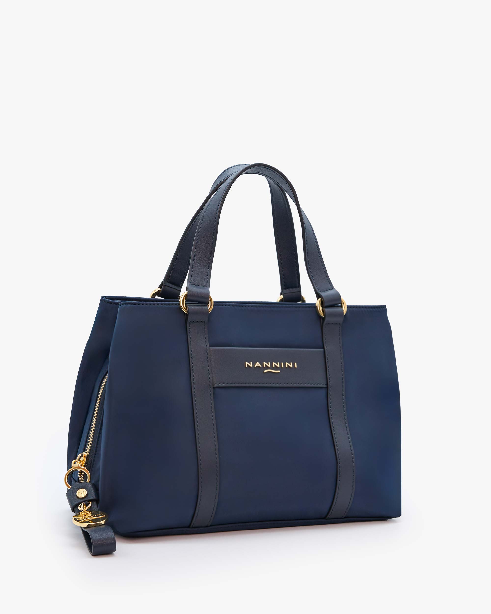 NANNINI borsa spalla donna pelle martellata nera chiusura magnetica