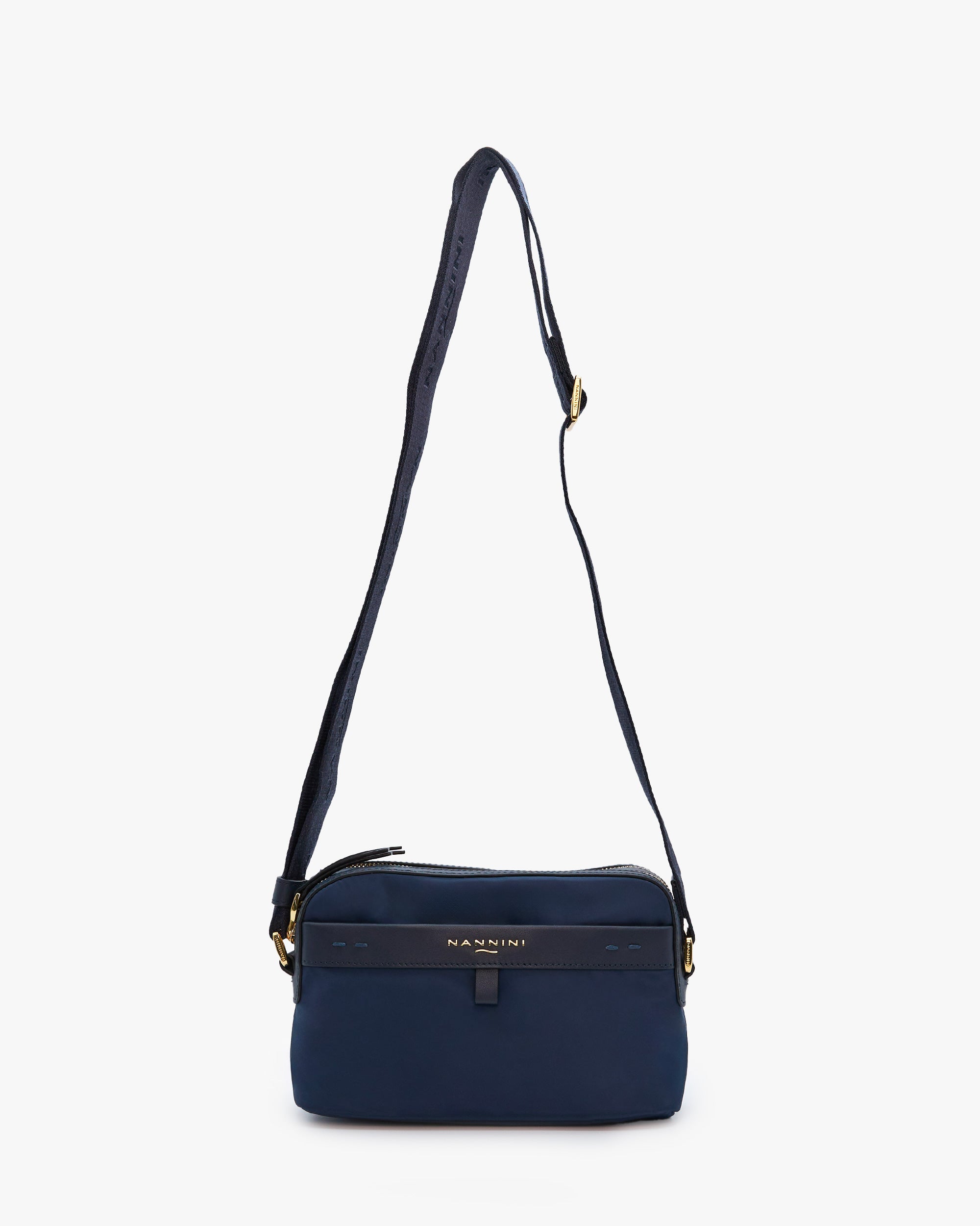 NANNINI borsa spalla donna pelle nero manici catena