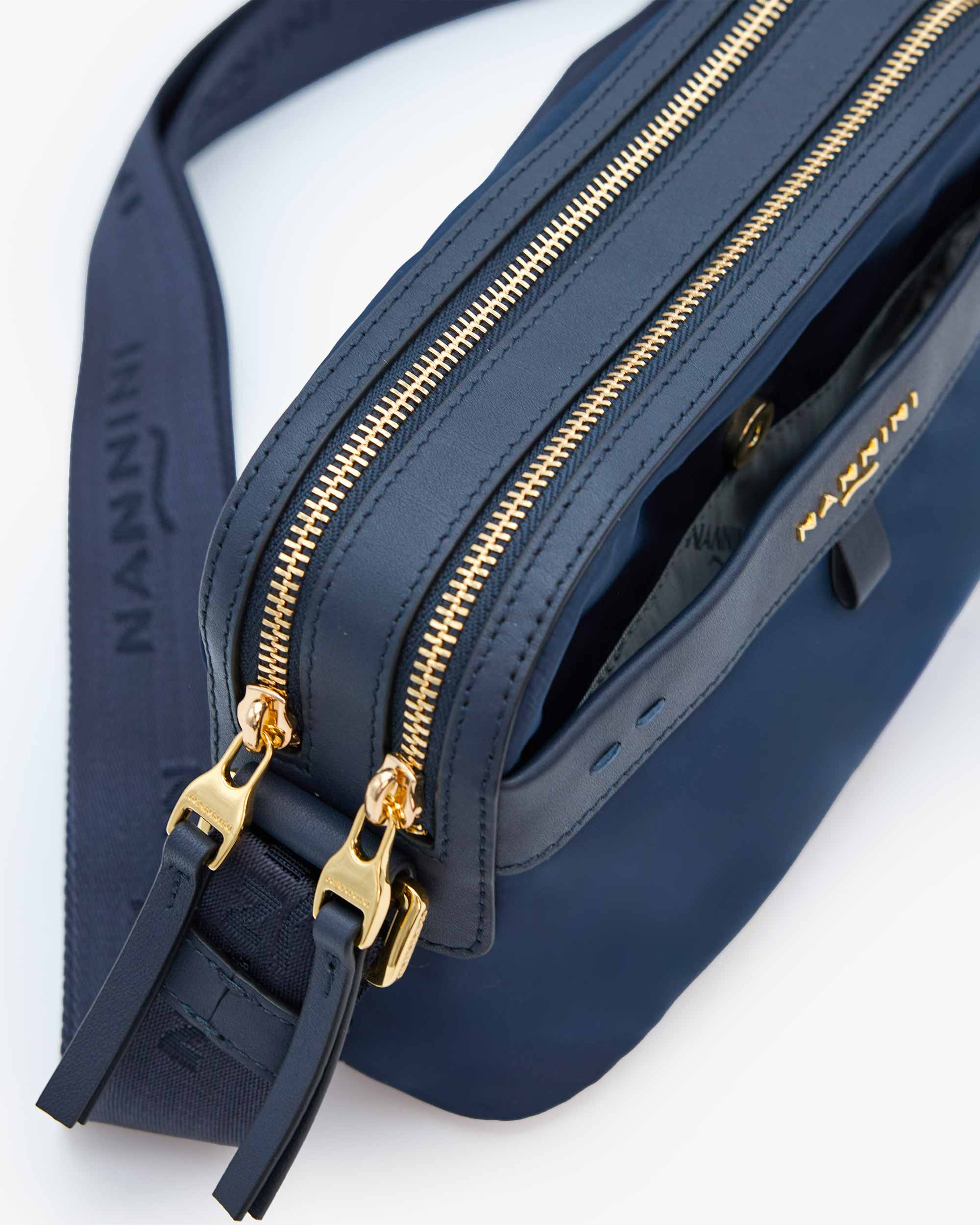 NANNINI borsa spalla donna pelle liscia cuoio marrone