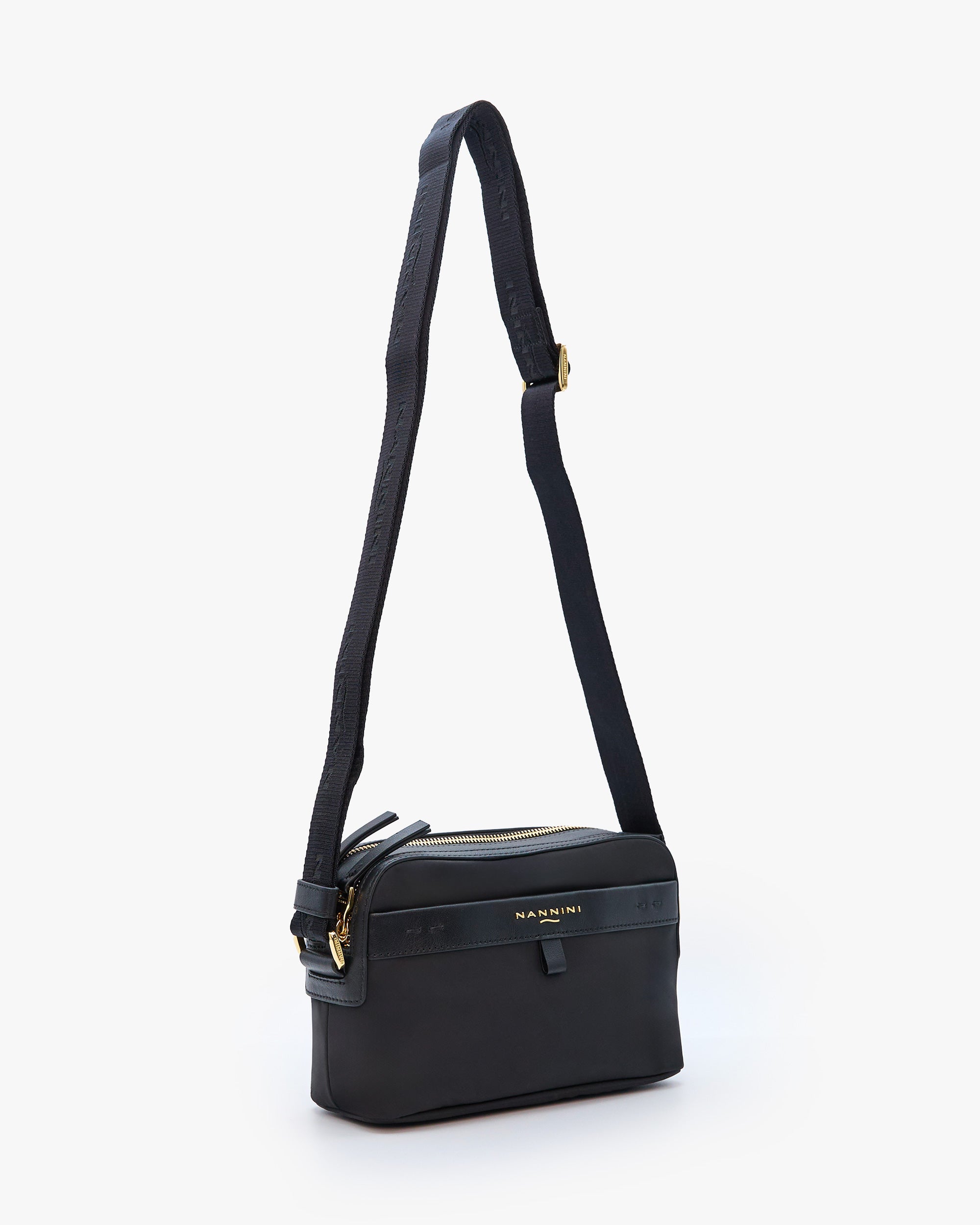 NANNINI borsa spalla donna pelle martellata marrone chiusura patta