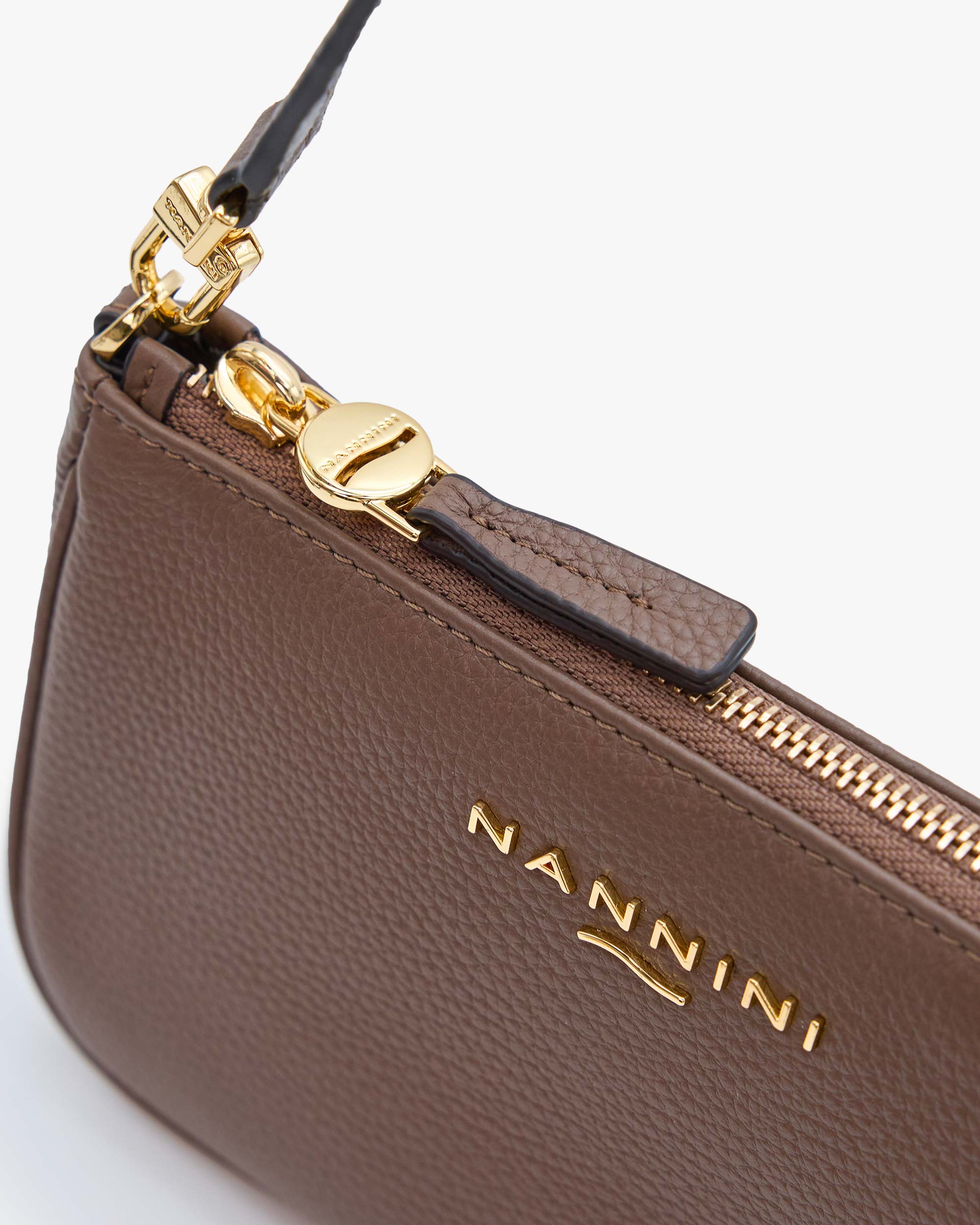 NANNINI borsa spalla donna pelle nero con patta