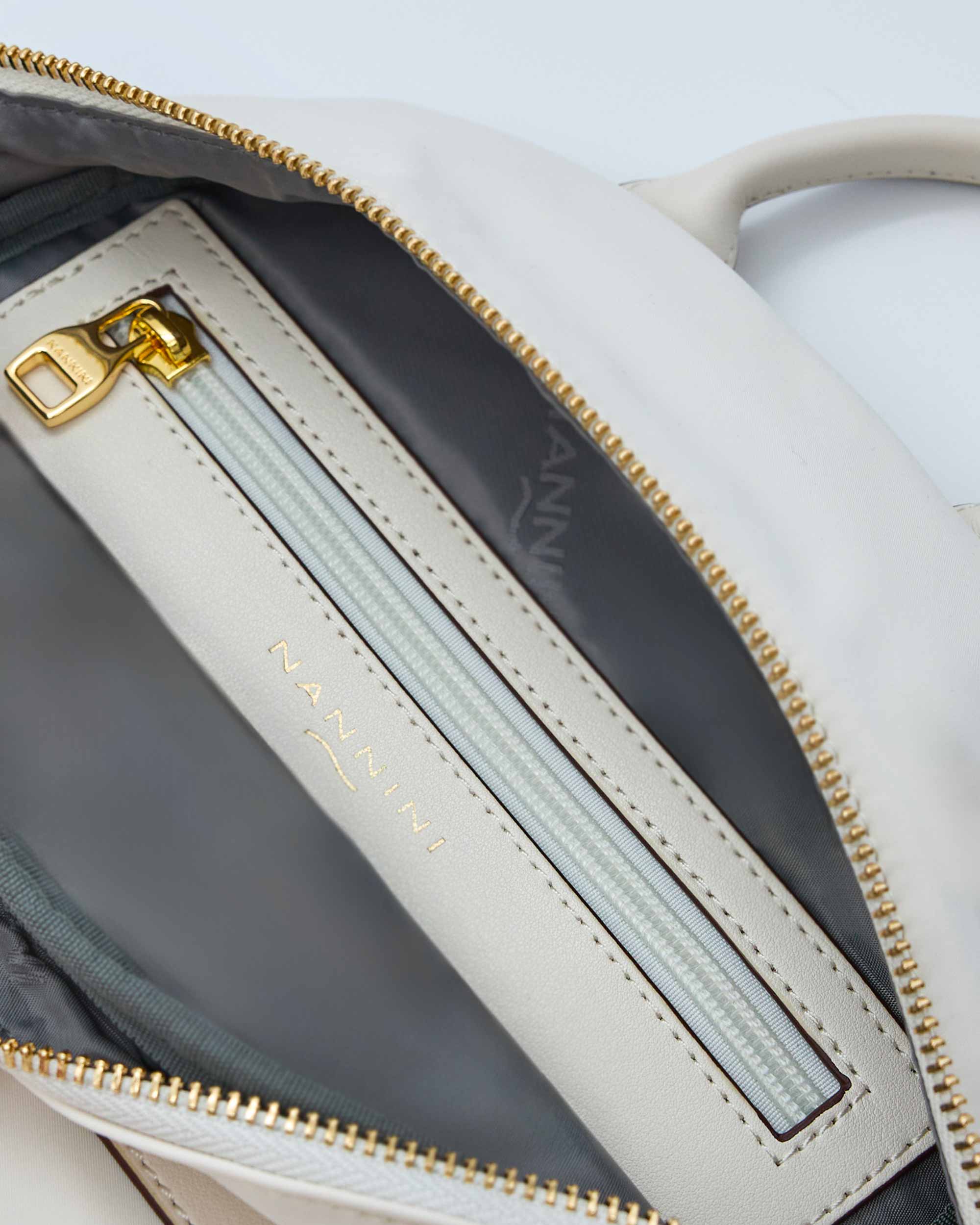 NANNINI borsa secchiello pelle martellata color cuoio piccola