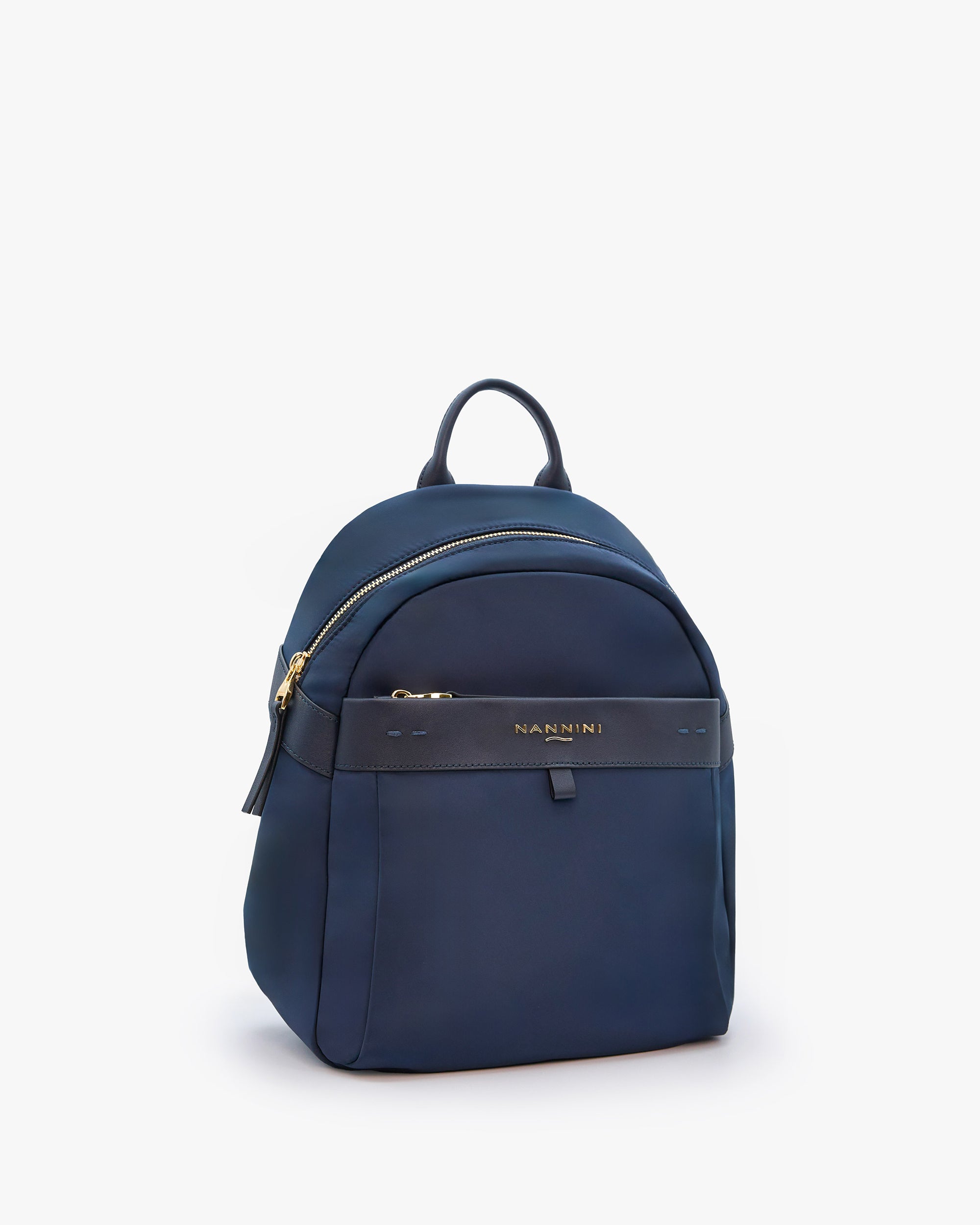 NANNINI borsa secchiello pelle marrone chiusura metallo frontale fibbia