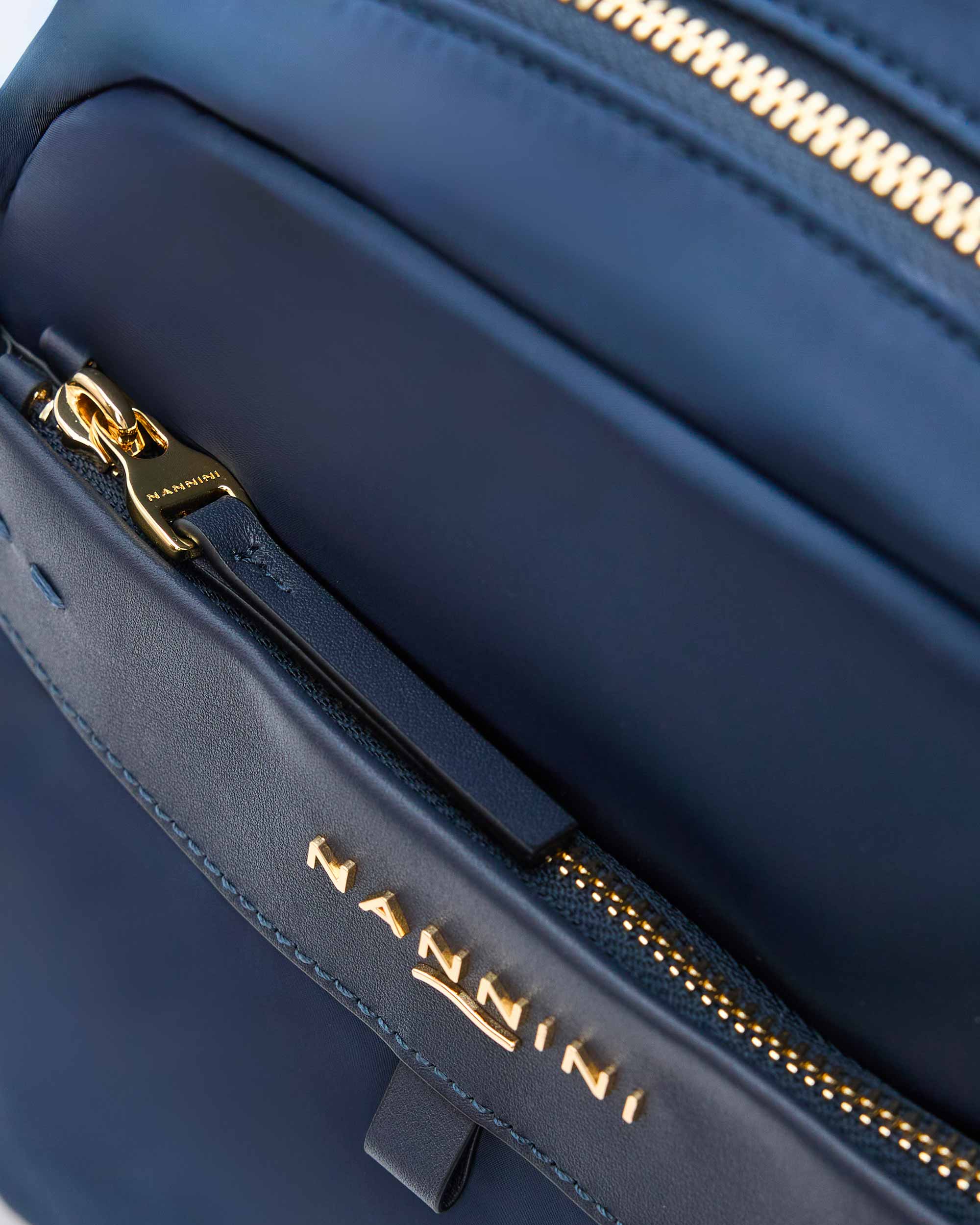 NANNINI Borsa a mano pelle martellata marrone chiusura patta tracolla