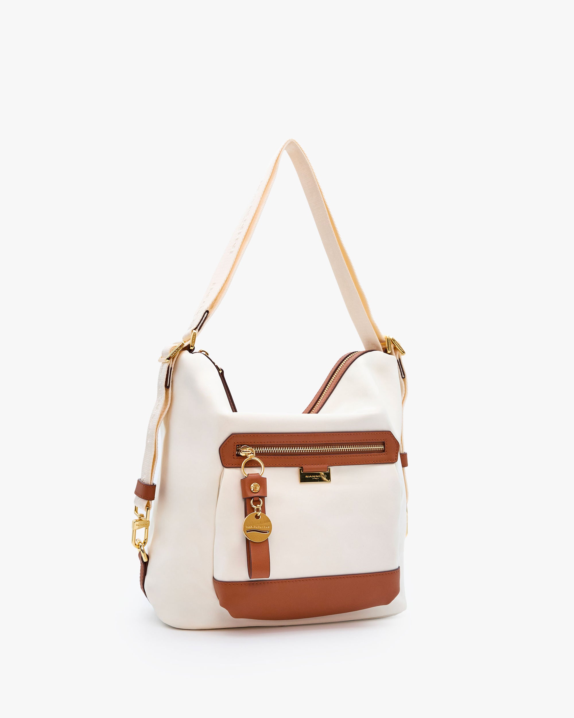 NANNINI borsa spalla pelle liscia nera fibbia metallo dorata