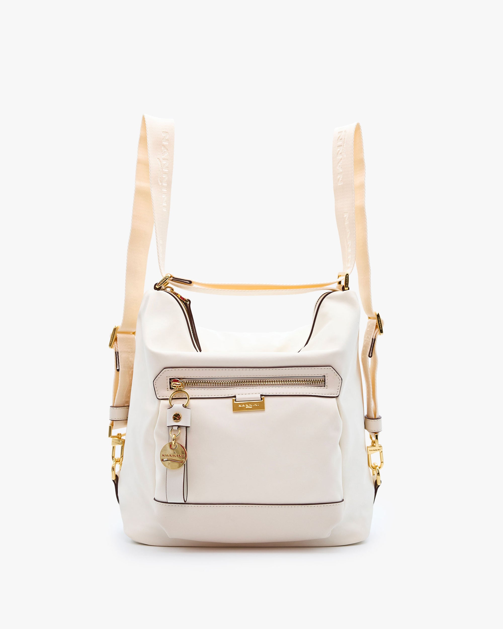 NANNINI borsa spalla donna pelle martellata testa moro