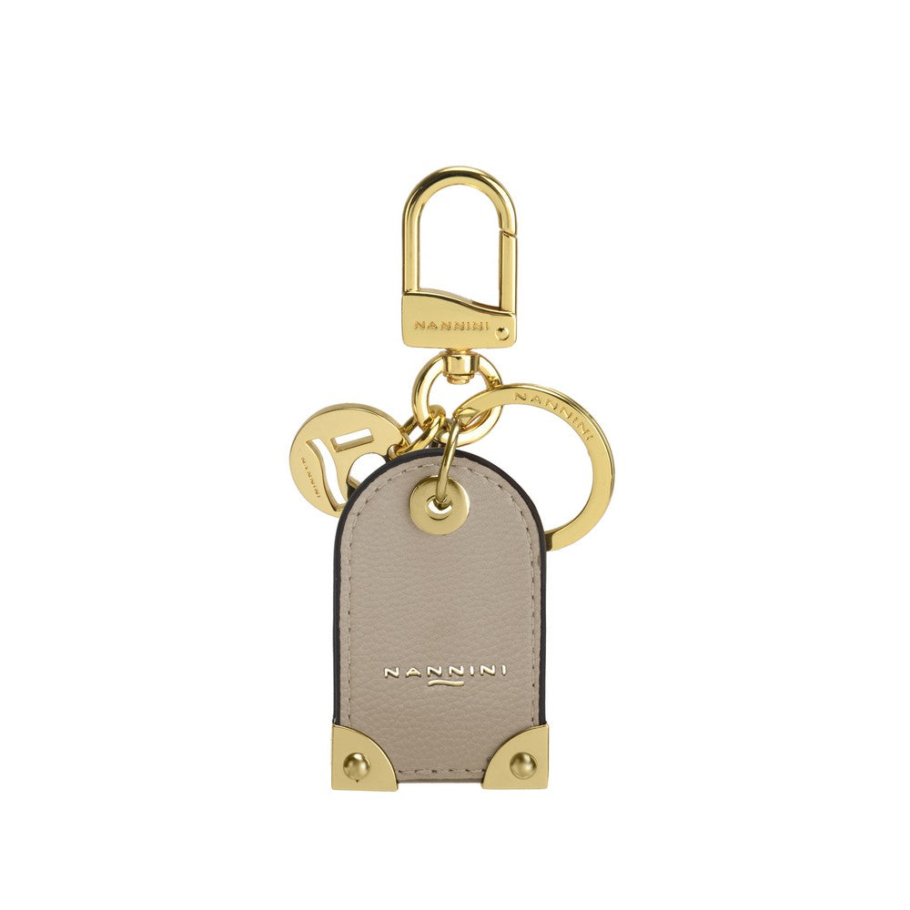 NANNINI borsa secchiello pelle liscia beige chiusura coulisse