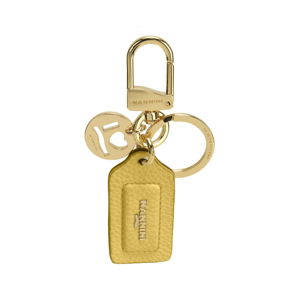 NANNINI borsa spalla donna pelle martellata gialla