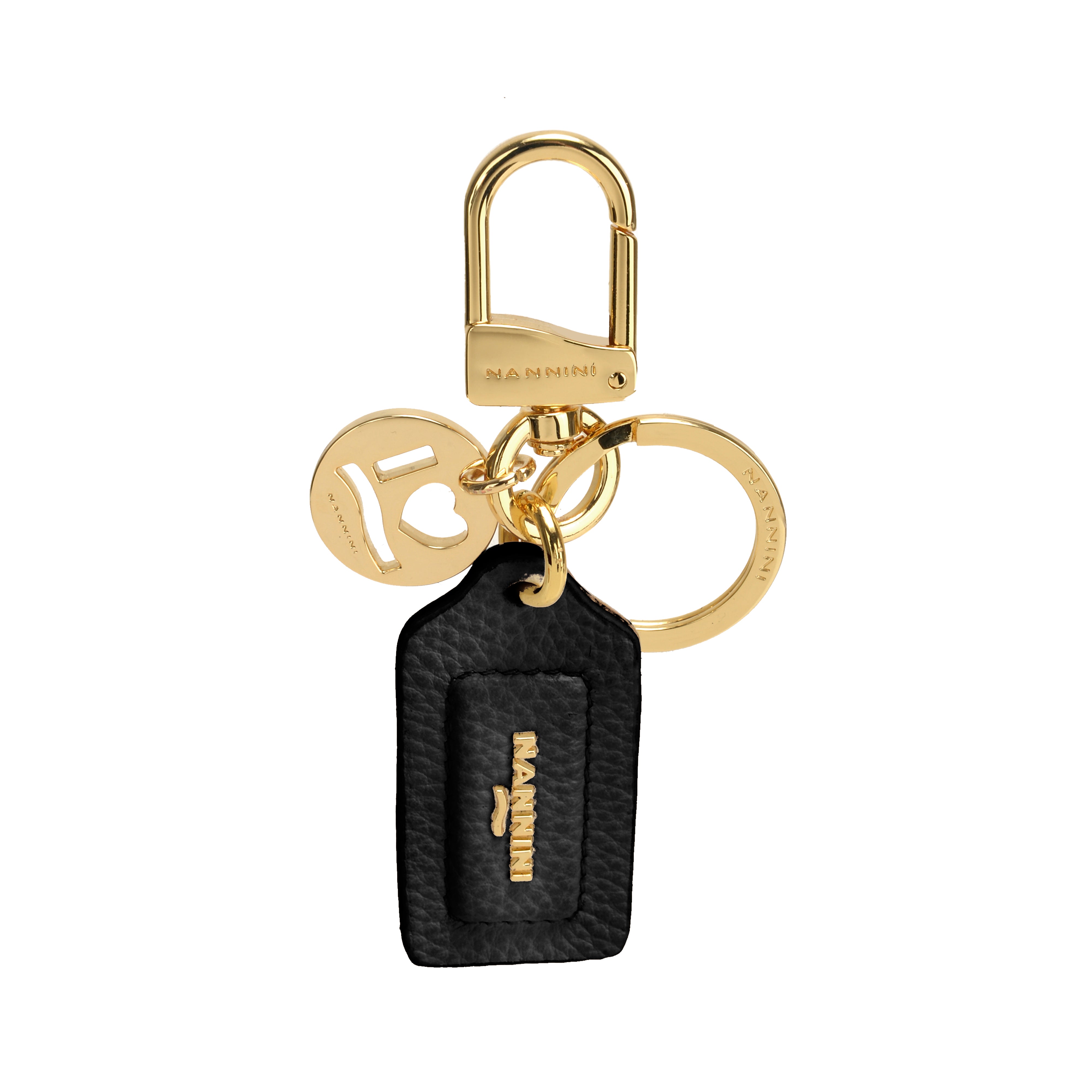 NANNINI borsa secchiello pelle martellata nero logo tracolla