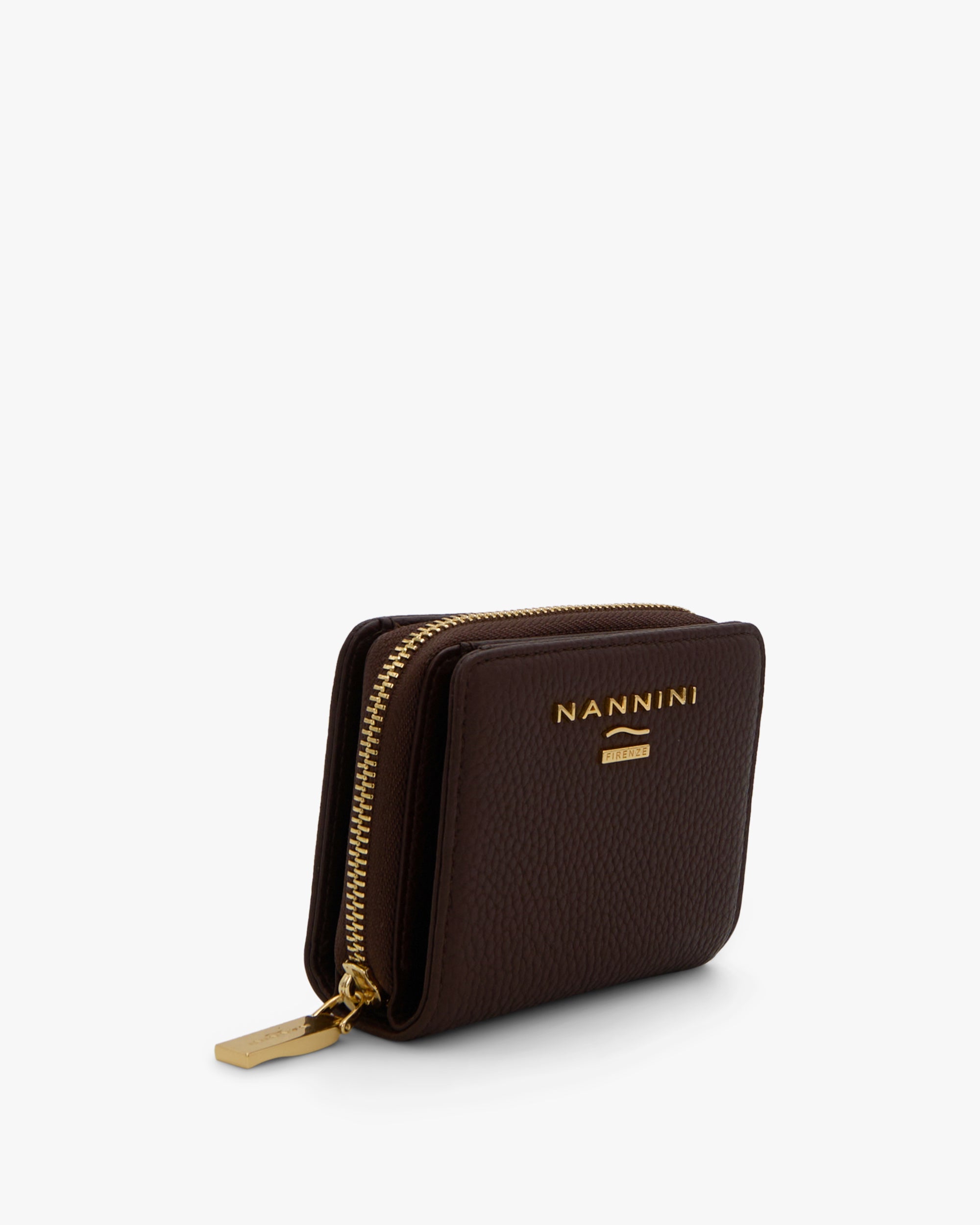 NANNINI borsa secchiello pelle marrone tracolla regolabile donna