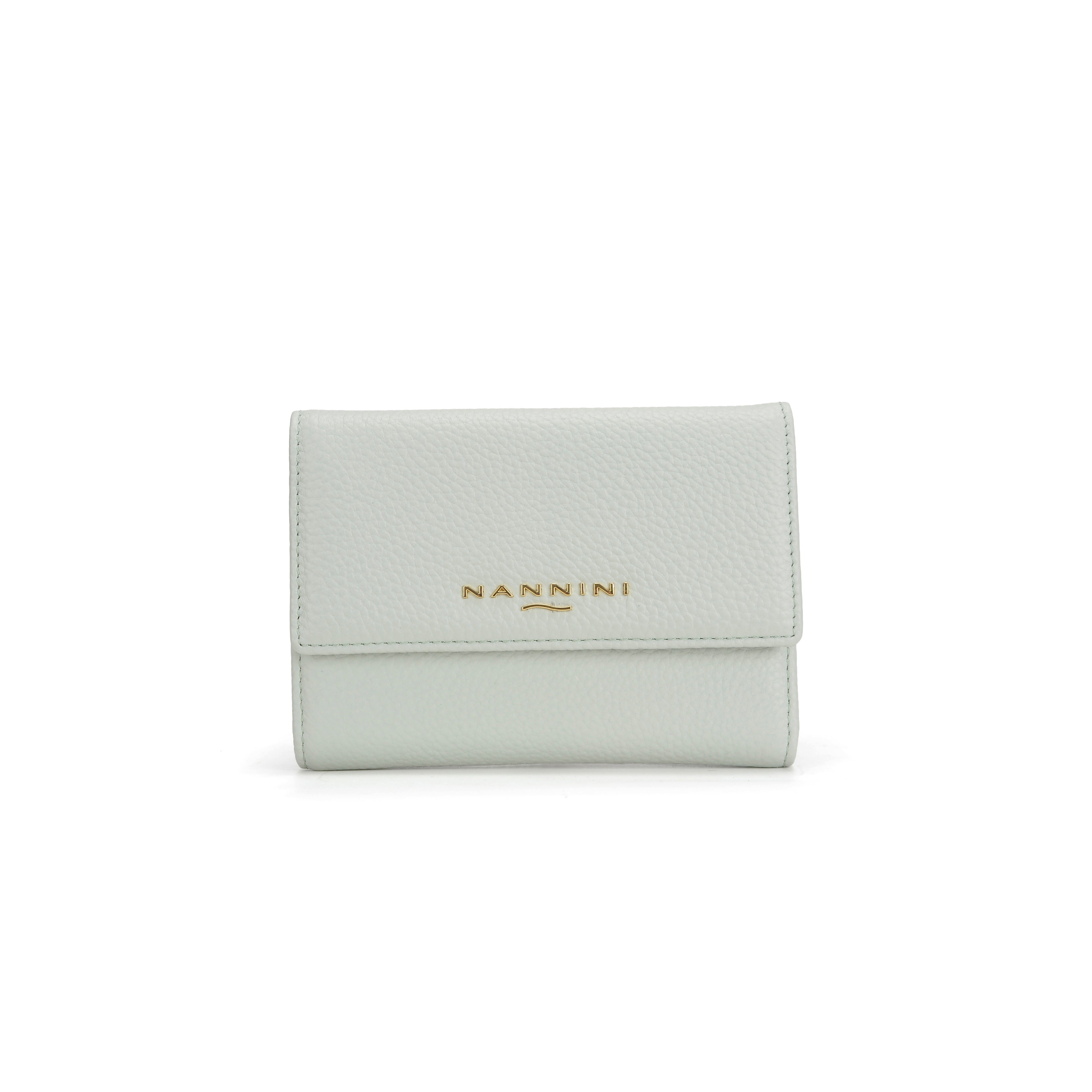 NANNINI borsa secchiello pelle martellata salvia tracolla donna