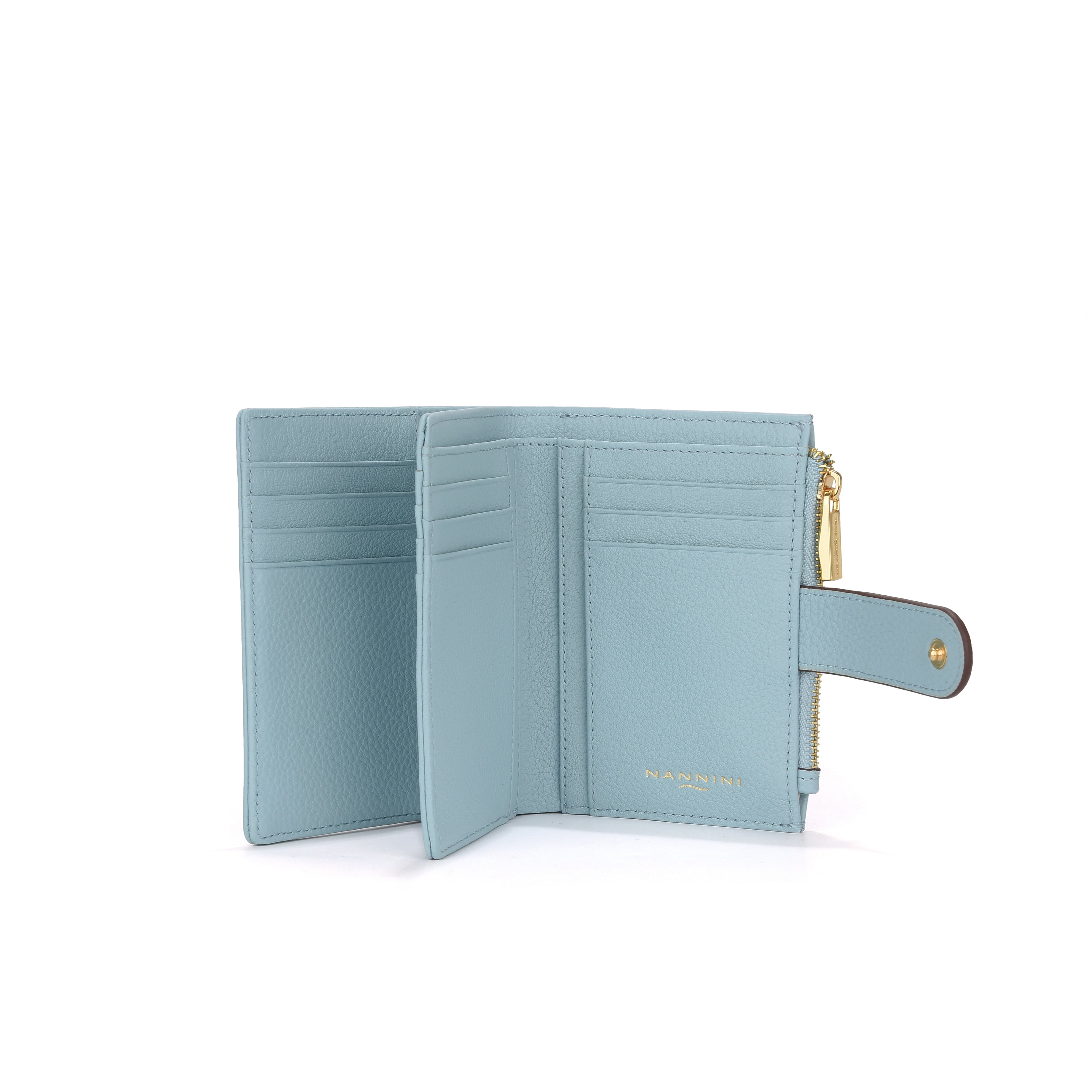 NANNINI borsa secchiello pelle saffiano cielo manico tracolla