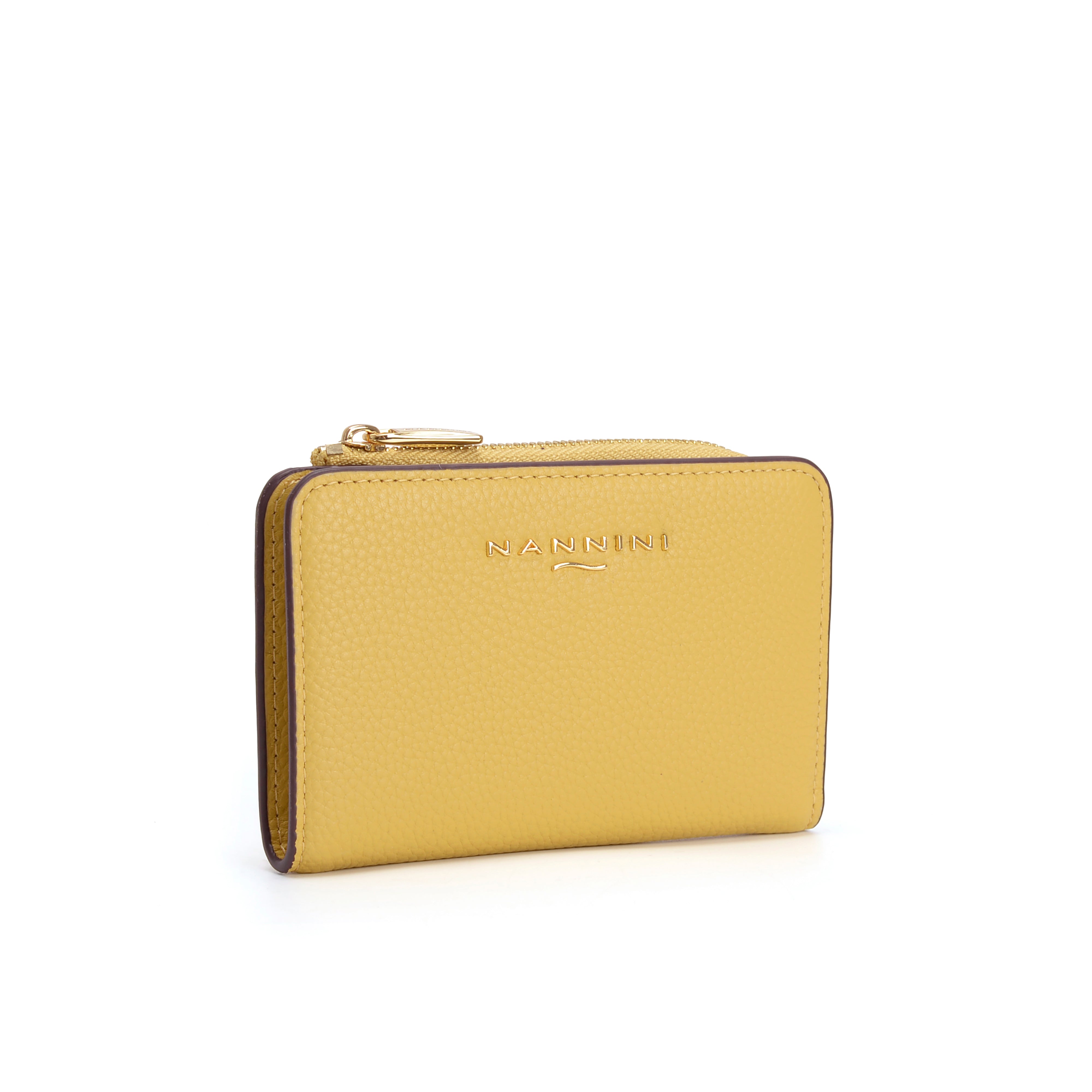 NANNINI borsa bauletto donna pelle martellata giallo mano