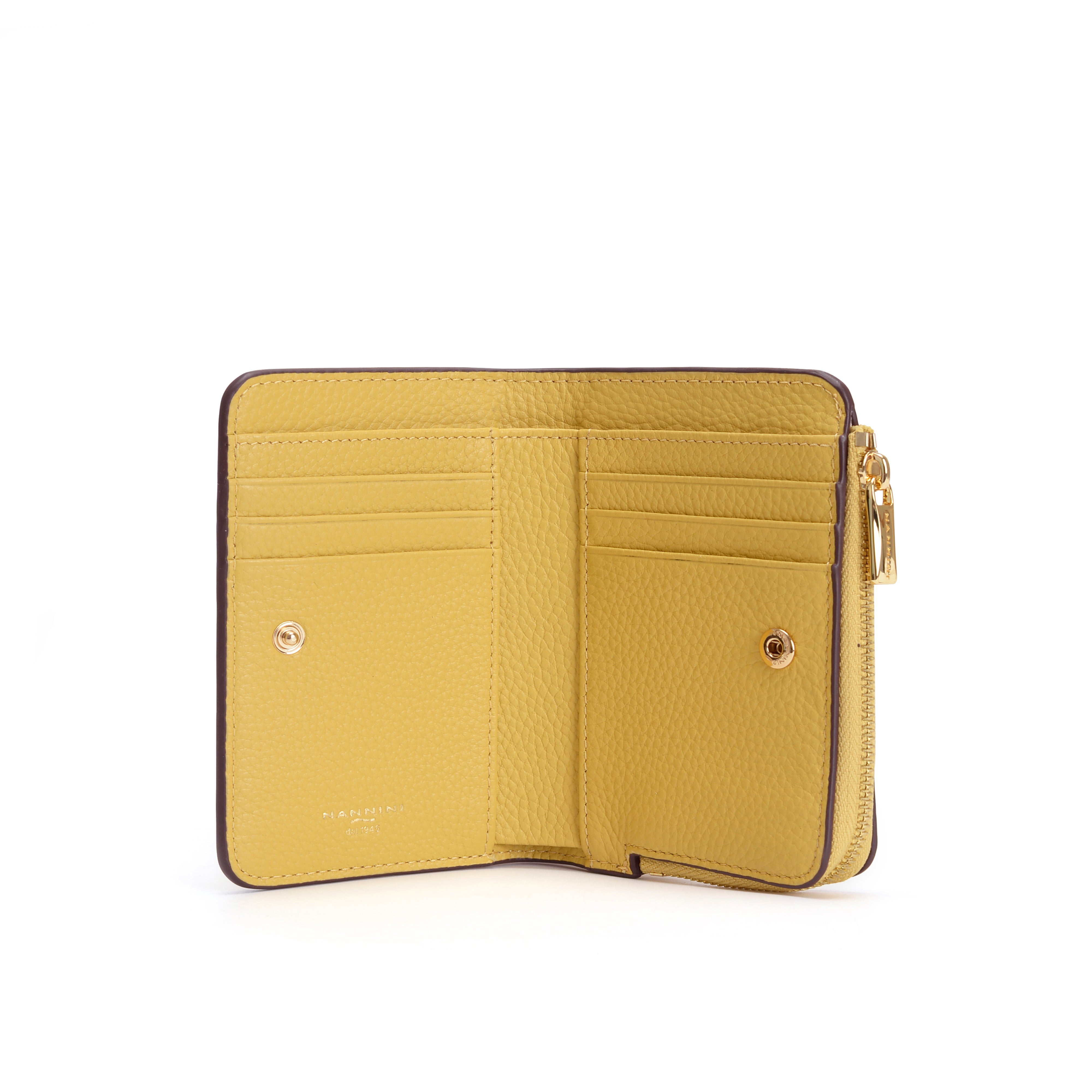 NANNINI borsa bauletto tracolla pelle martellata giallo zip