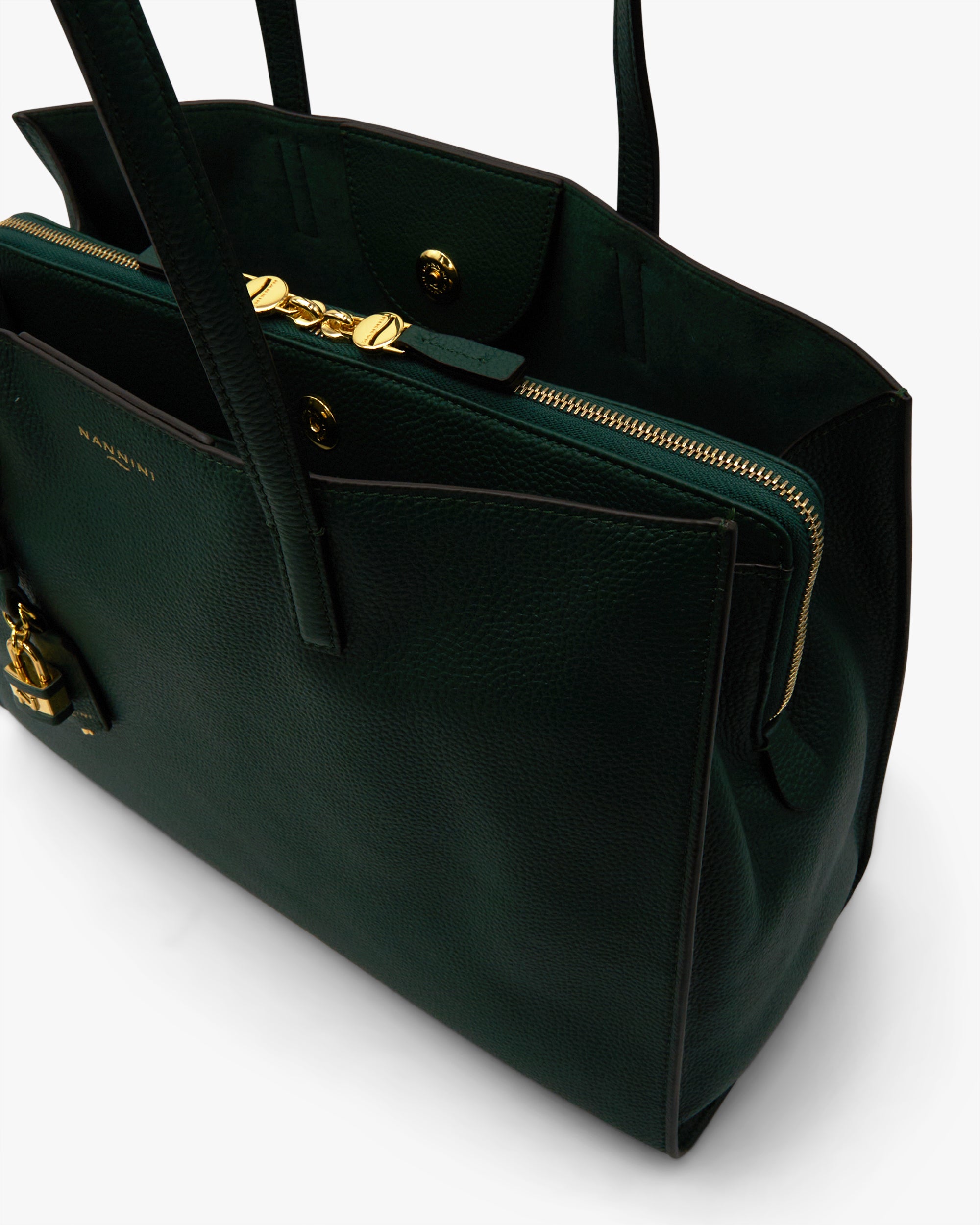 NANNINI borsa spalla donna pelle liscia cuoio classica