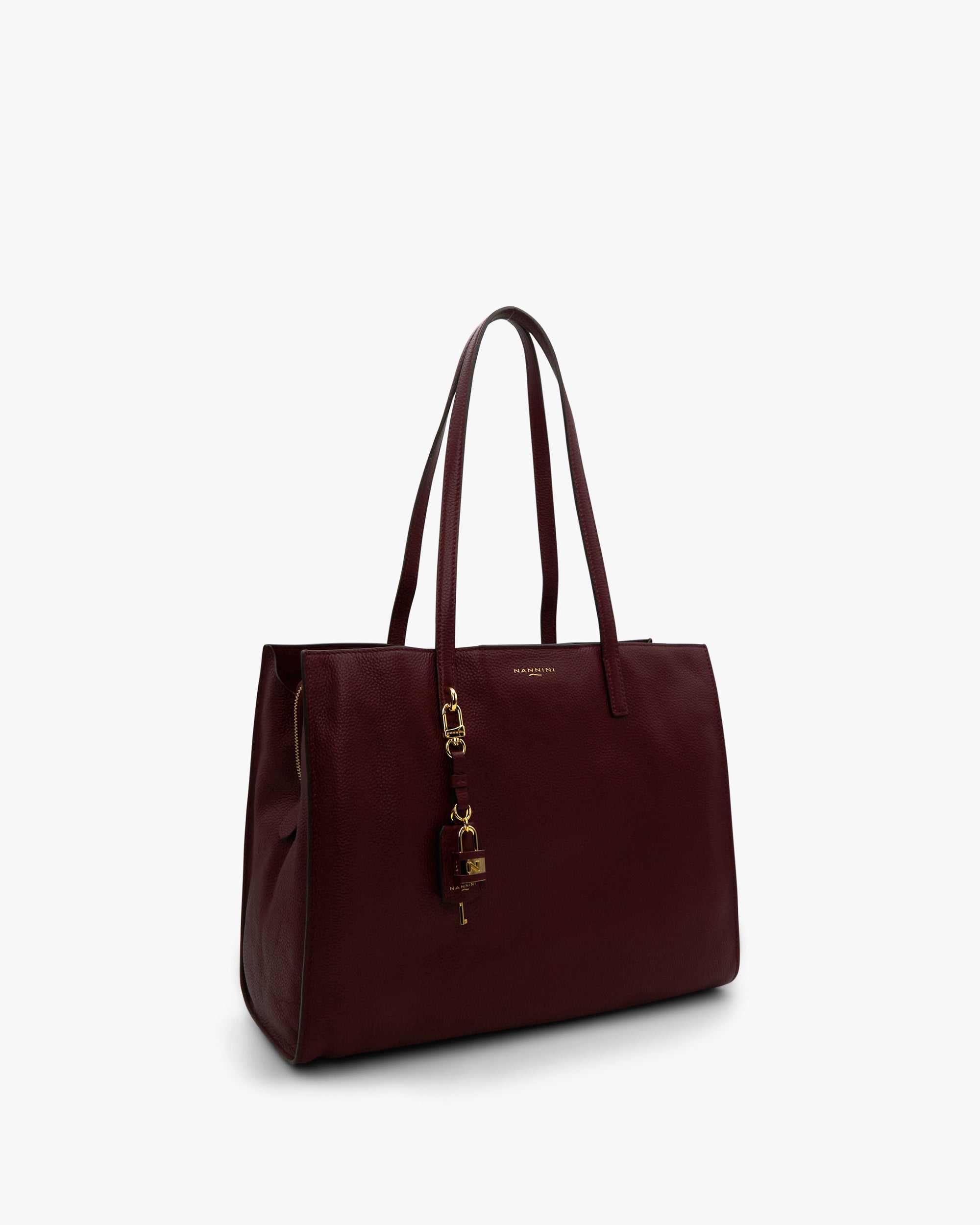 NANNINI borsa spalla donna pelle liscia verde scuro